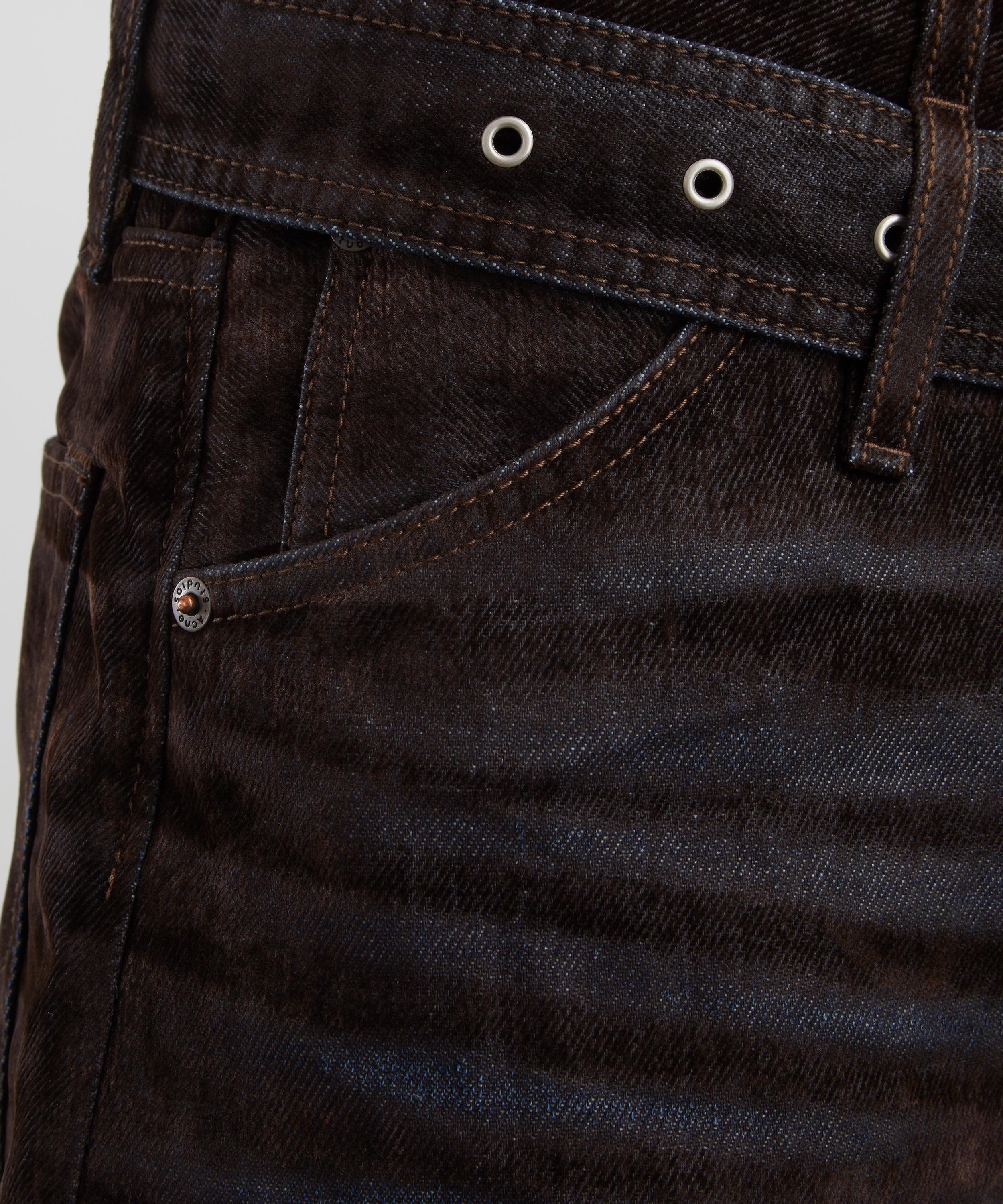 Acne Studios - Brown Blue Belted Relaxed Fit Jeans image number 4