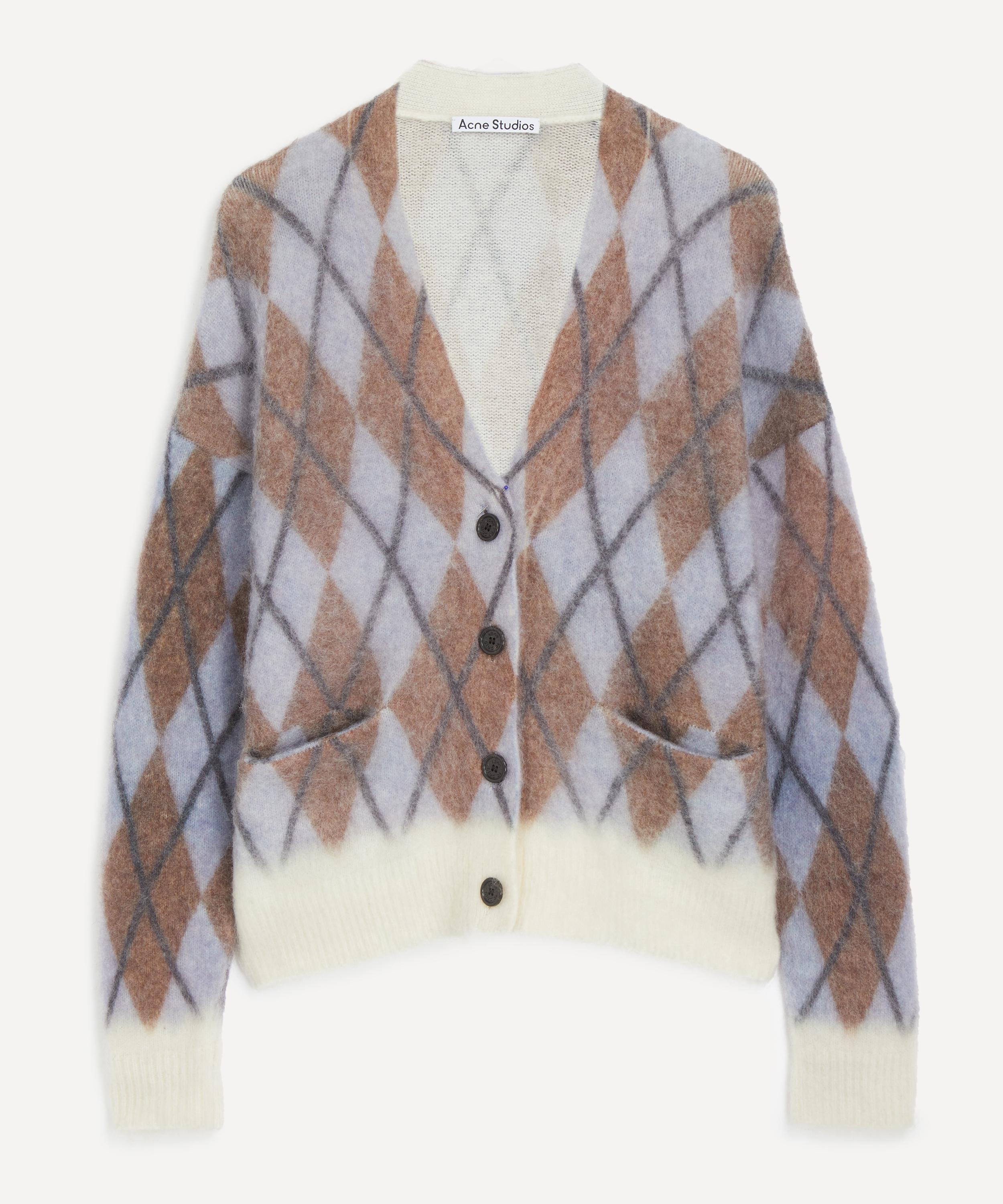 Acne Studios - Brushed Mohair Checked Cardigan image number 0