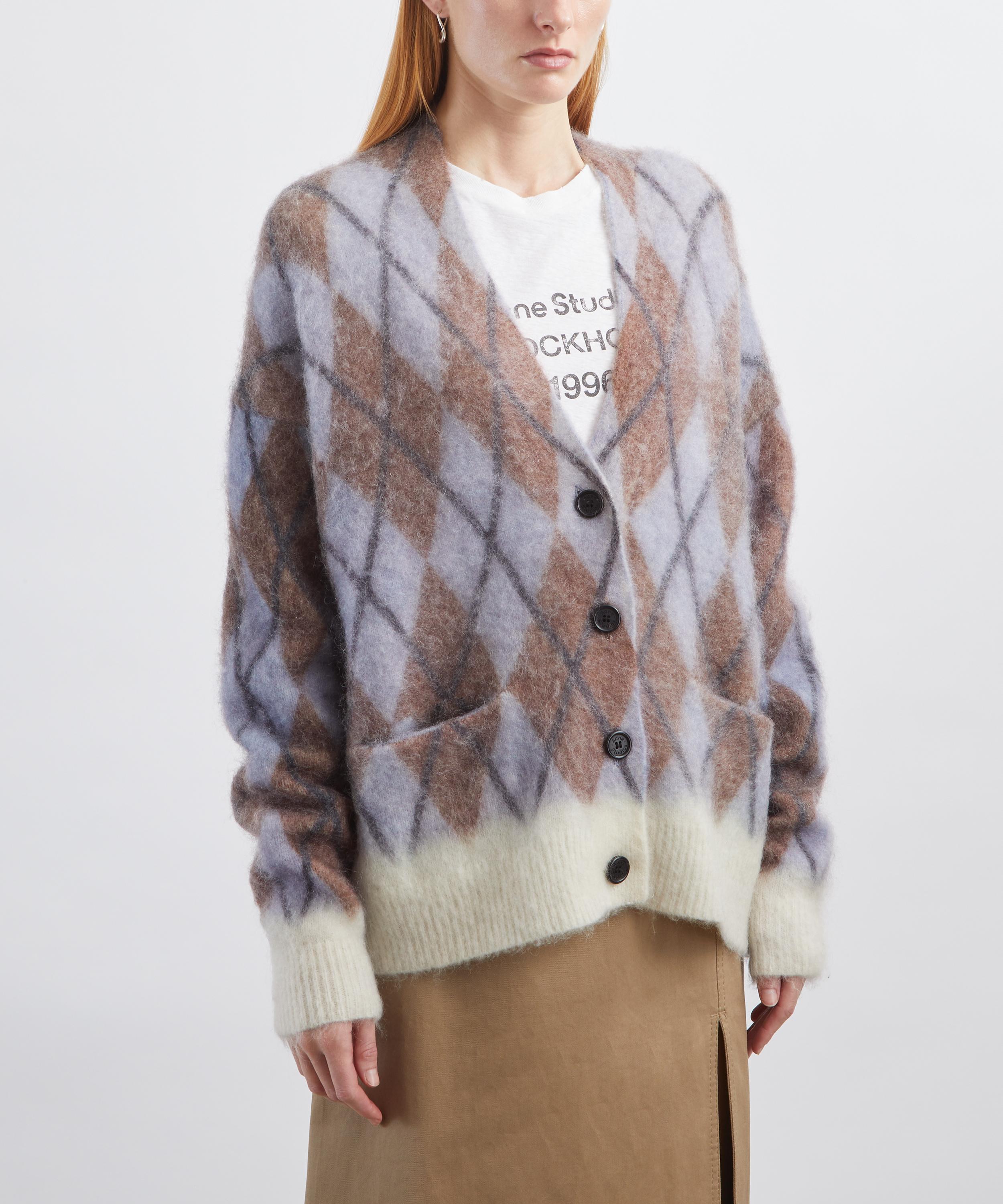 Acne Studios - Brushed Mohair Checked Cardigan image number 2