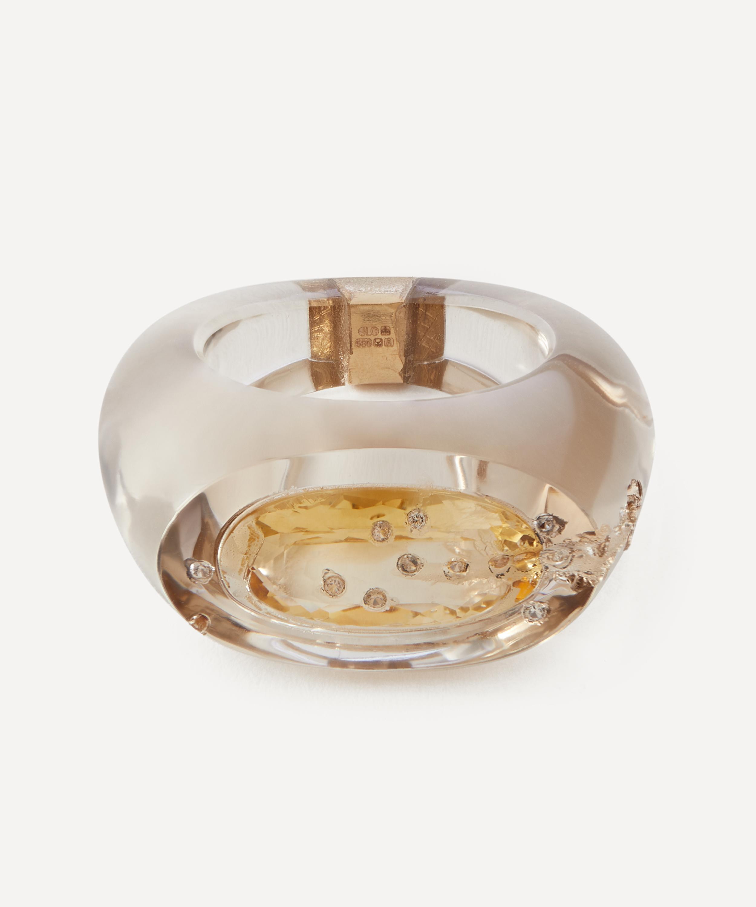 Jacqueline Cullen - Smokey Quartz Embedded Signet Ring image number 0