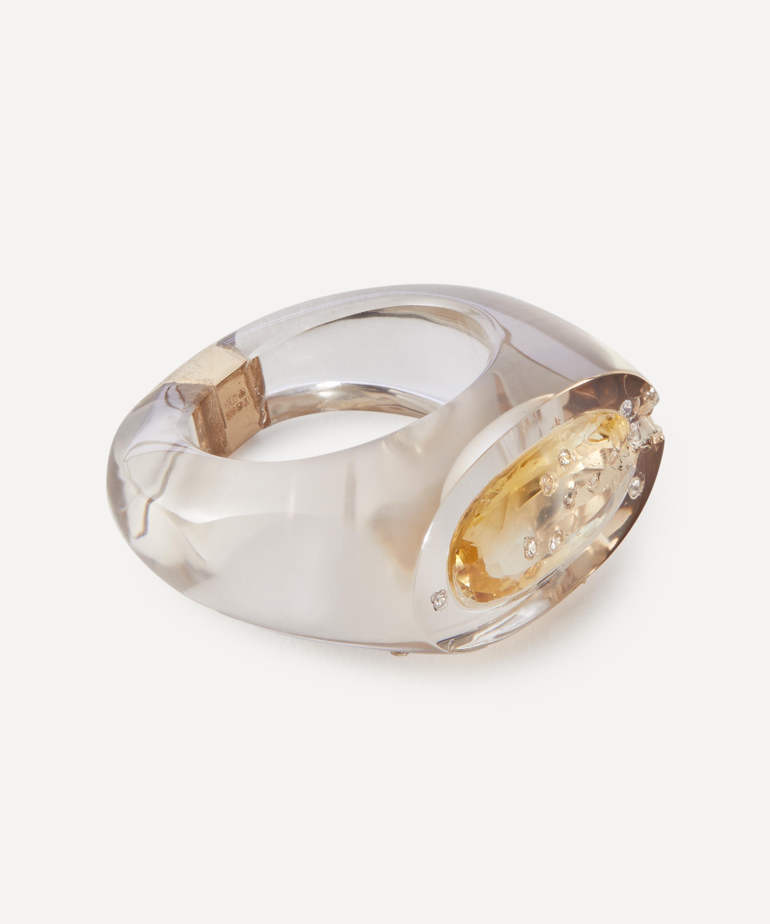 Jacqueline Cullen - Smokey Quartz Embedded Signet Ring image number 1