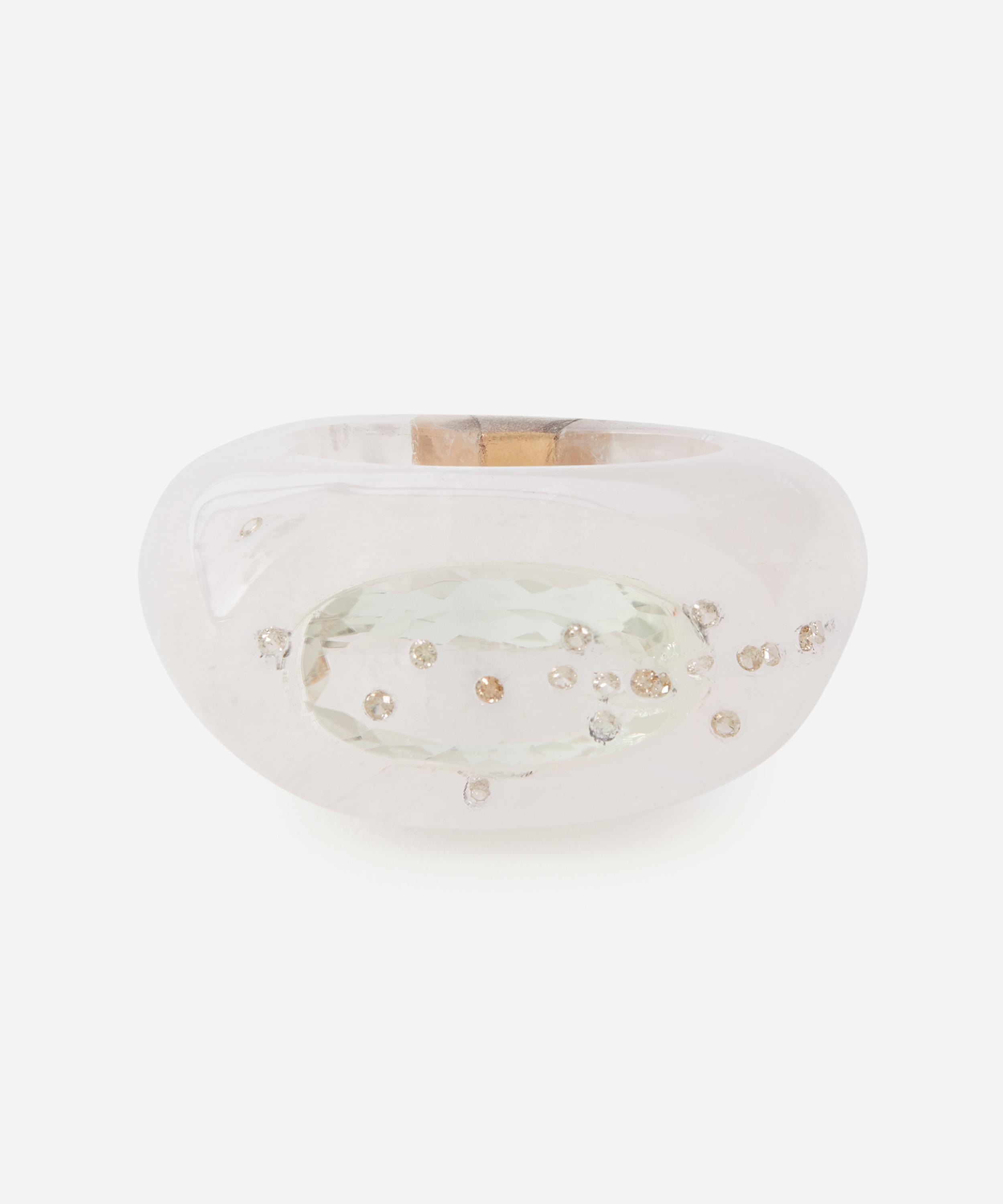 Jacqueline Cullen - Rose Quartz Embedded Signet Ring image number 0