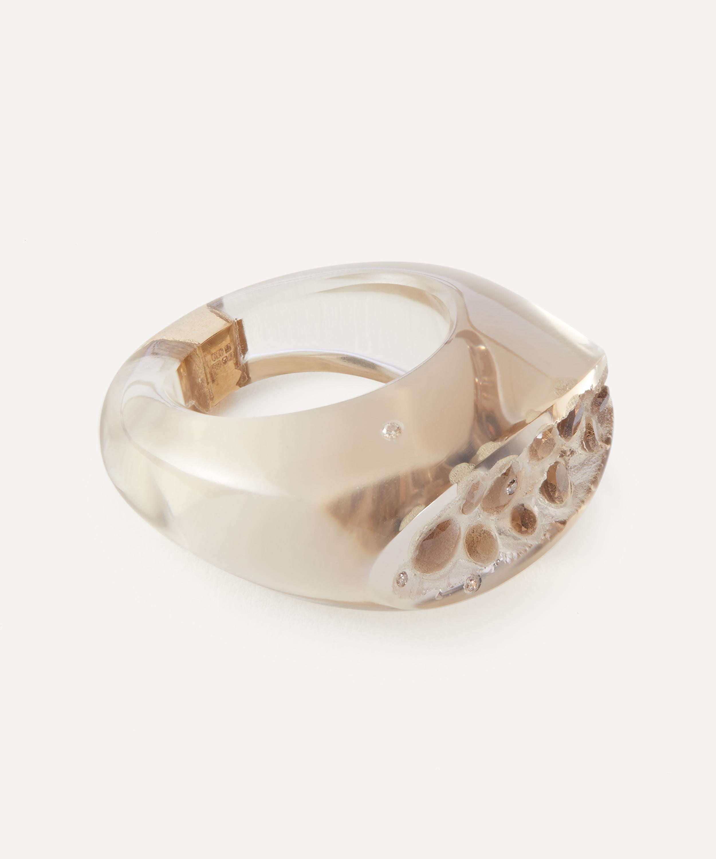 Jacqueline Cullen - Smokey Quartz Diamond Signet Ring image number 1