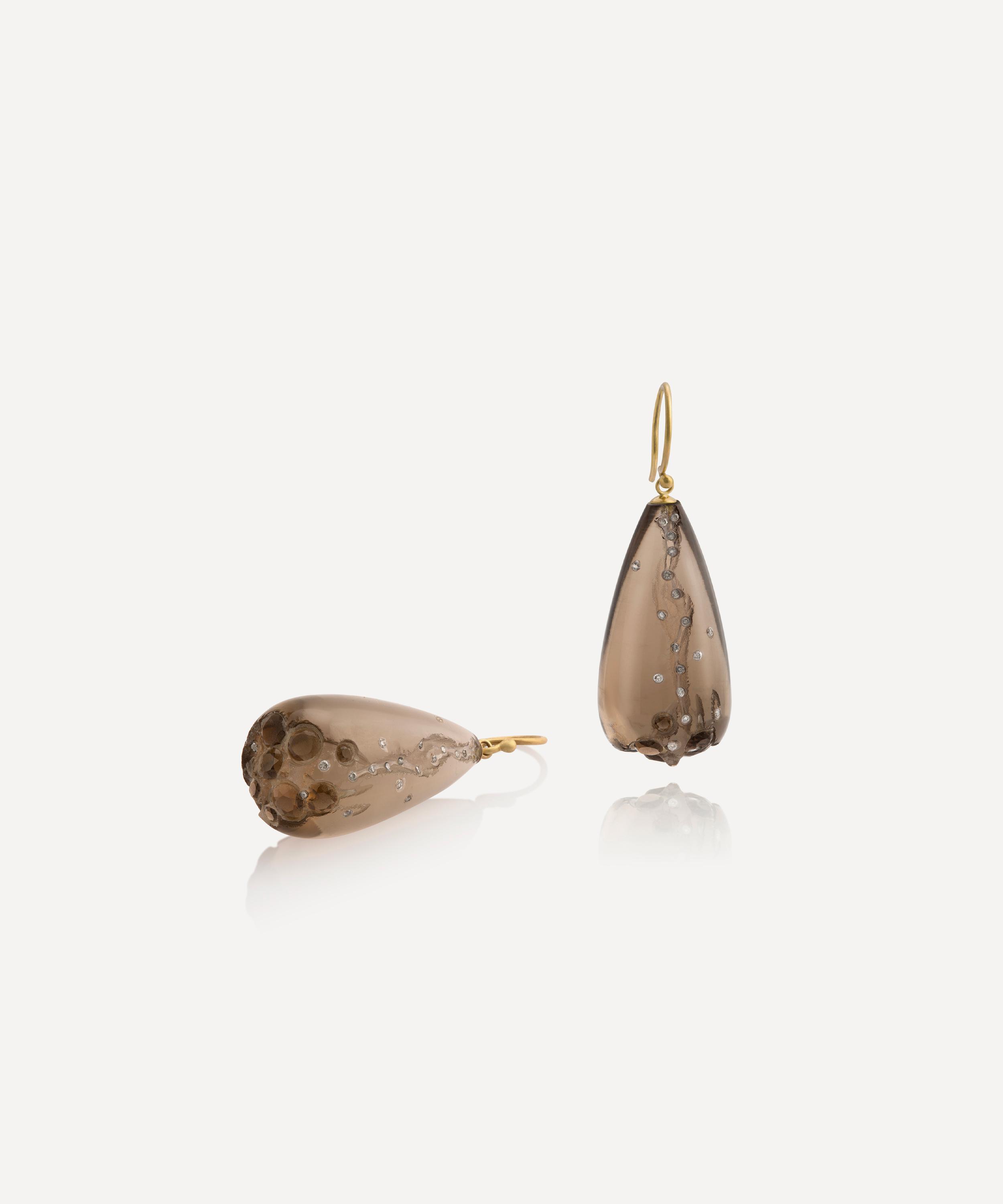 Jacqueline Cullen - Smokey Quartz Disintegrating Drop Earrings image number 1