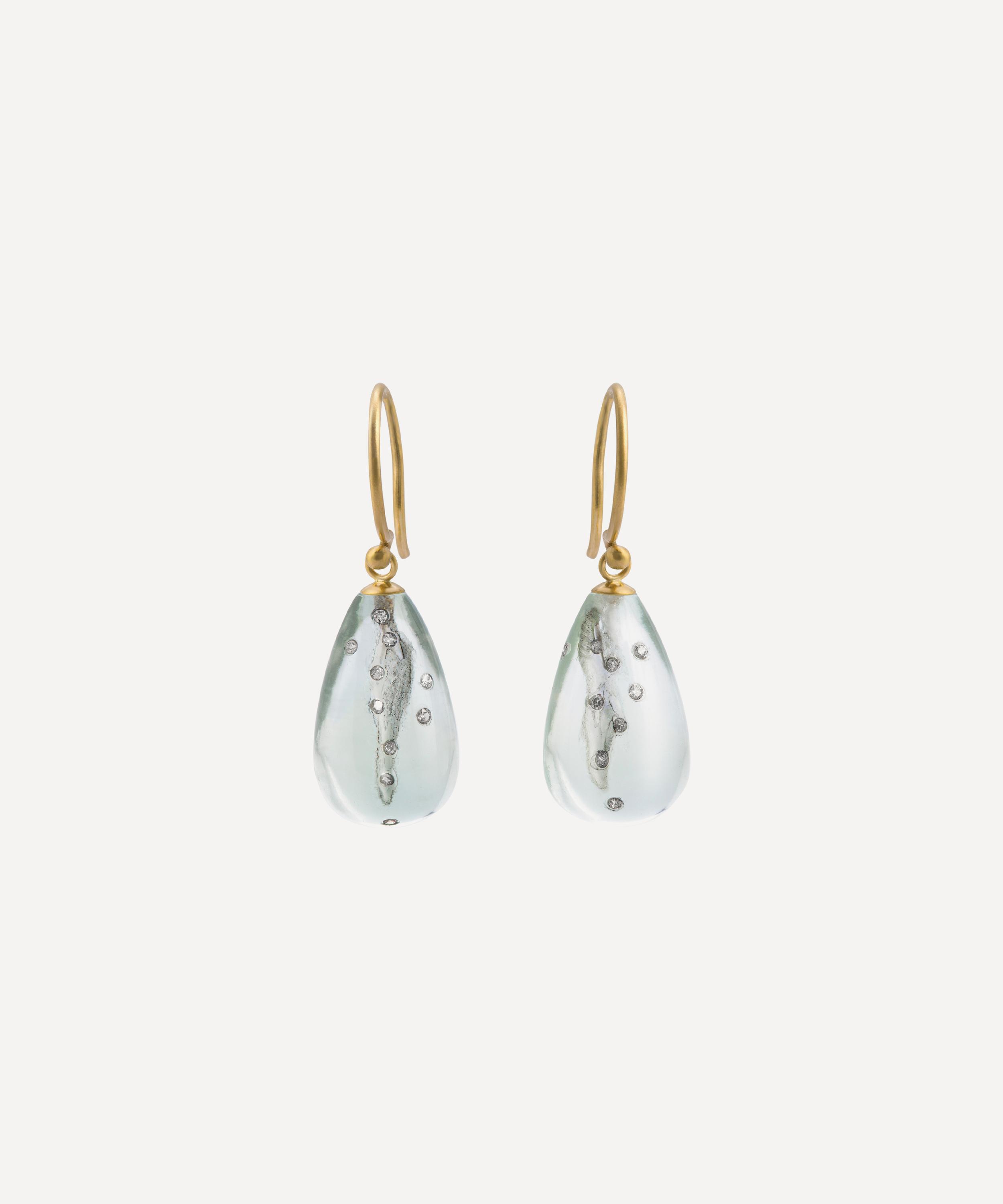 Jacqueline Cullen - Green Quartz Mini Disintegrating Drop Earrings