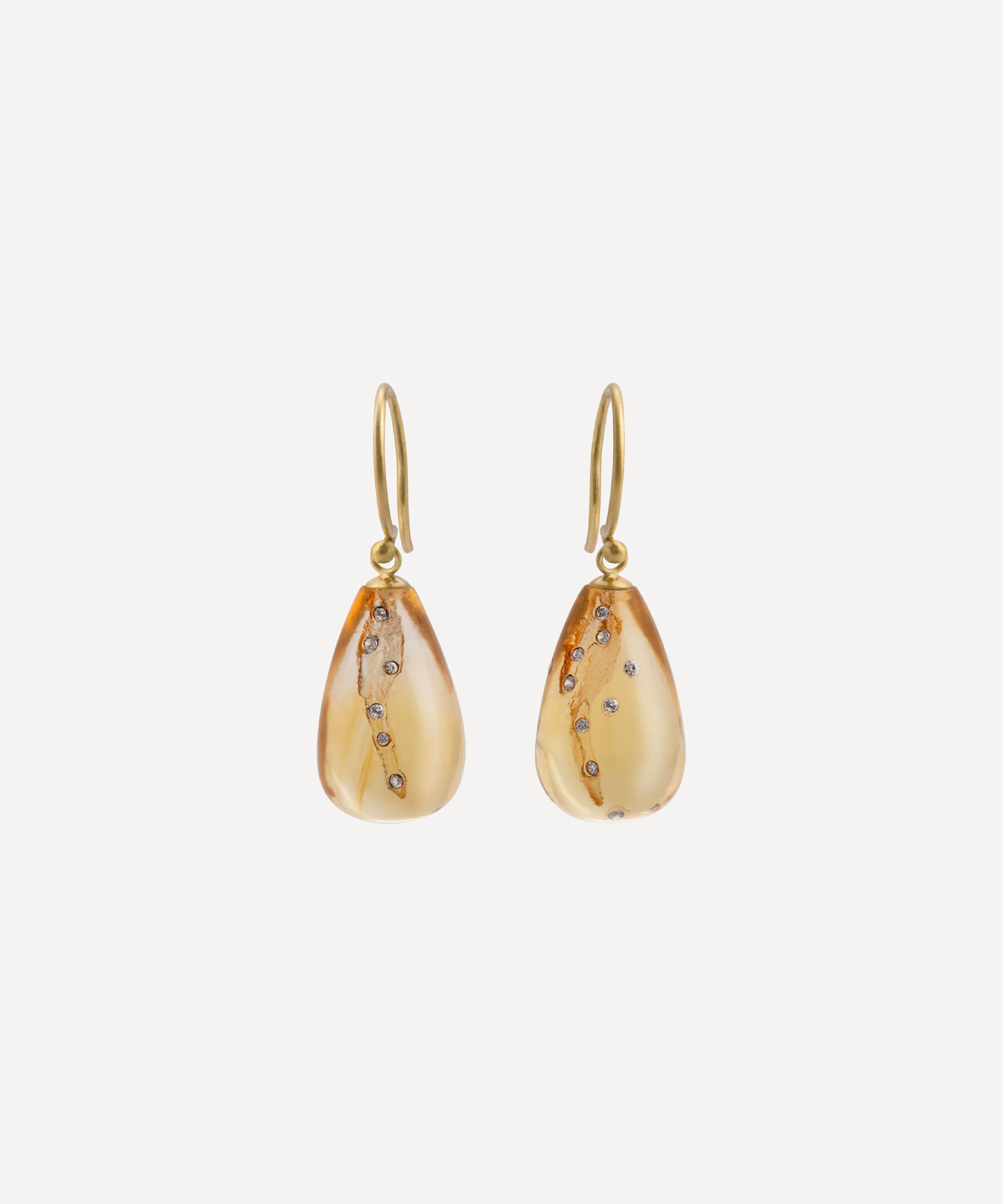 Jacqueline Cullen - Citrine Mini Disintegrating Drop Earrings image number 0