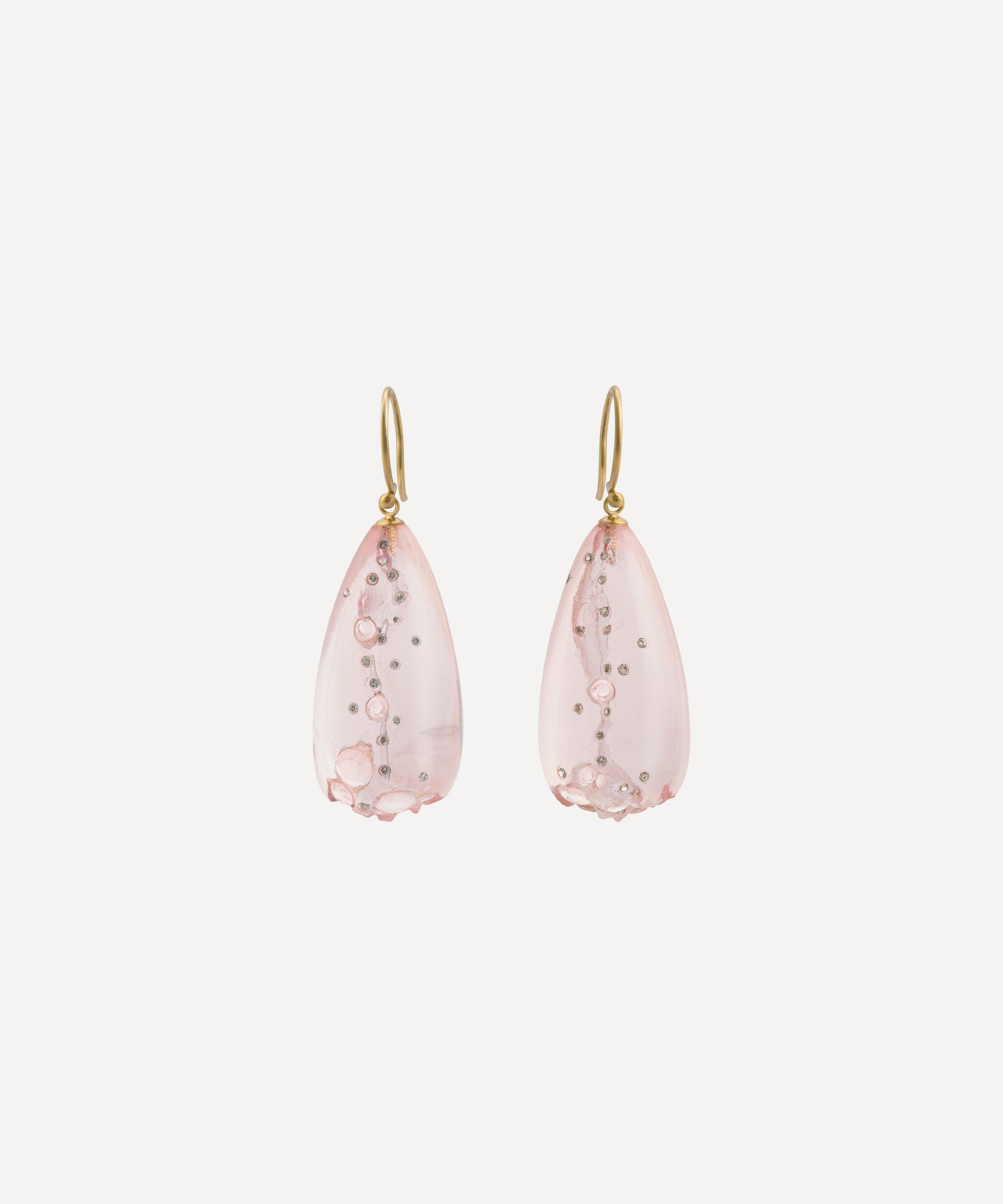 Jacqueline Cullen - Rose Quartz Disintegrating Drop Earrings