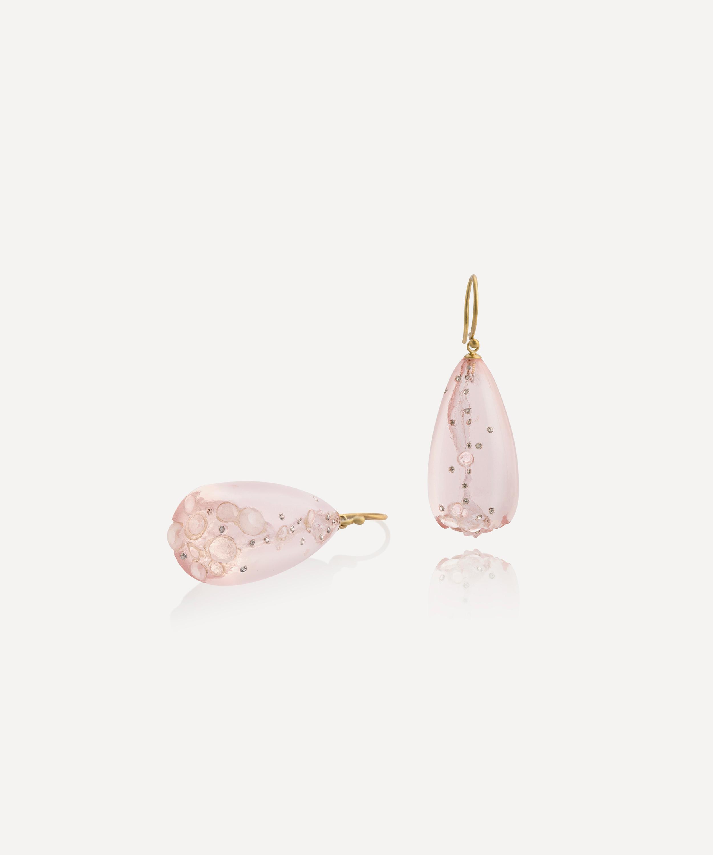 Jacqueline Cullen - Rose Quartz Disintegrating Drop Earrings image number 1