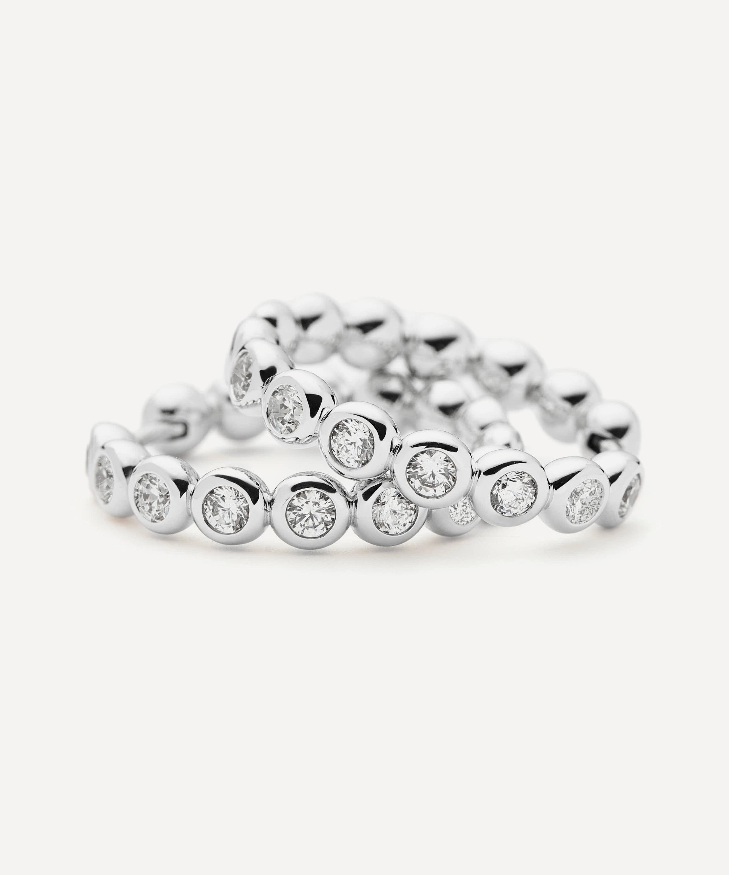 Missoma - Rhodium-Plated Tennis Medium Hoop Earrings image number 2