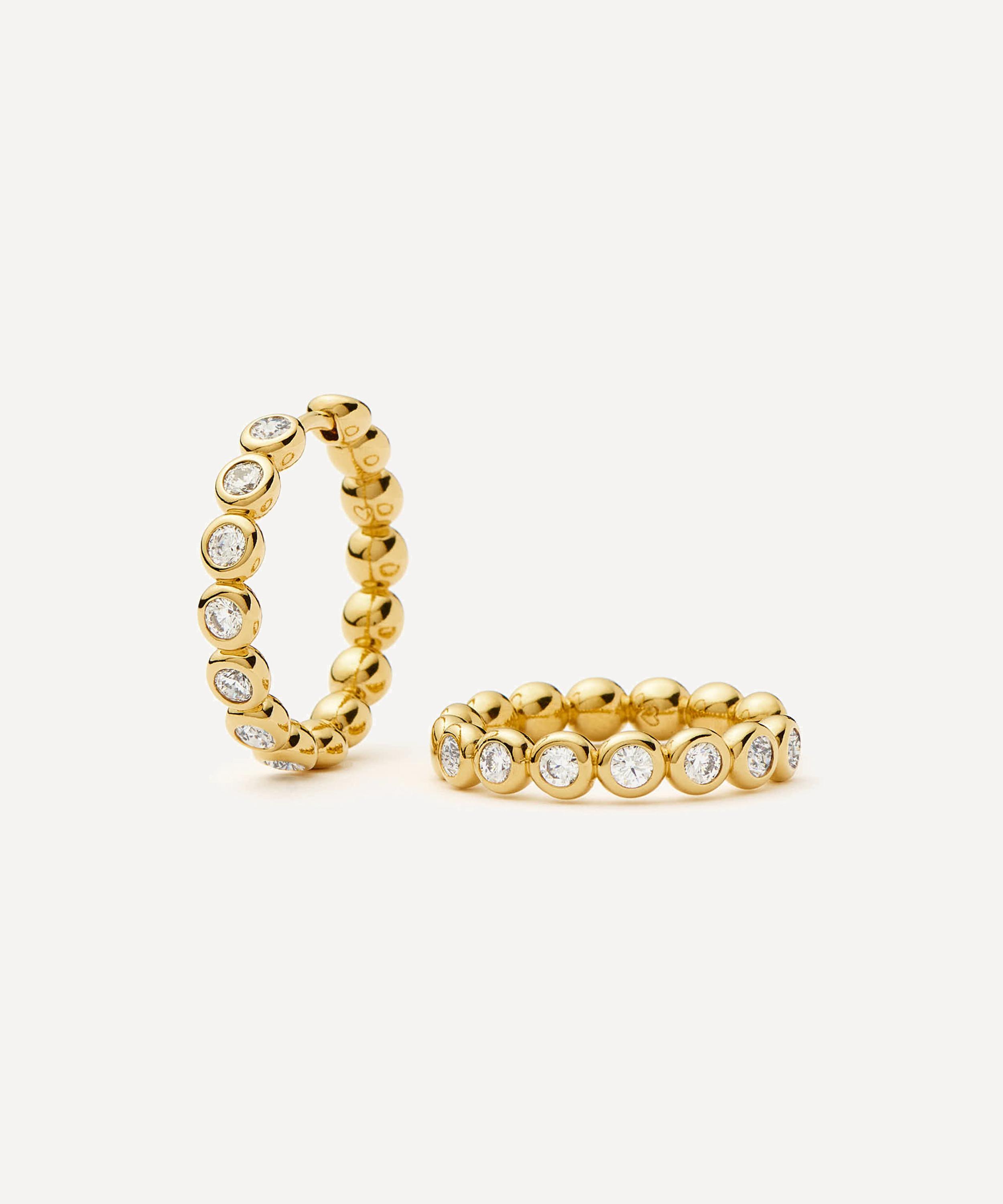 Missoma - 18ct Gold-Plated Tennis Medium Hoop Earrings image number 0