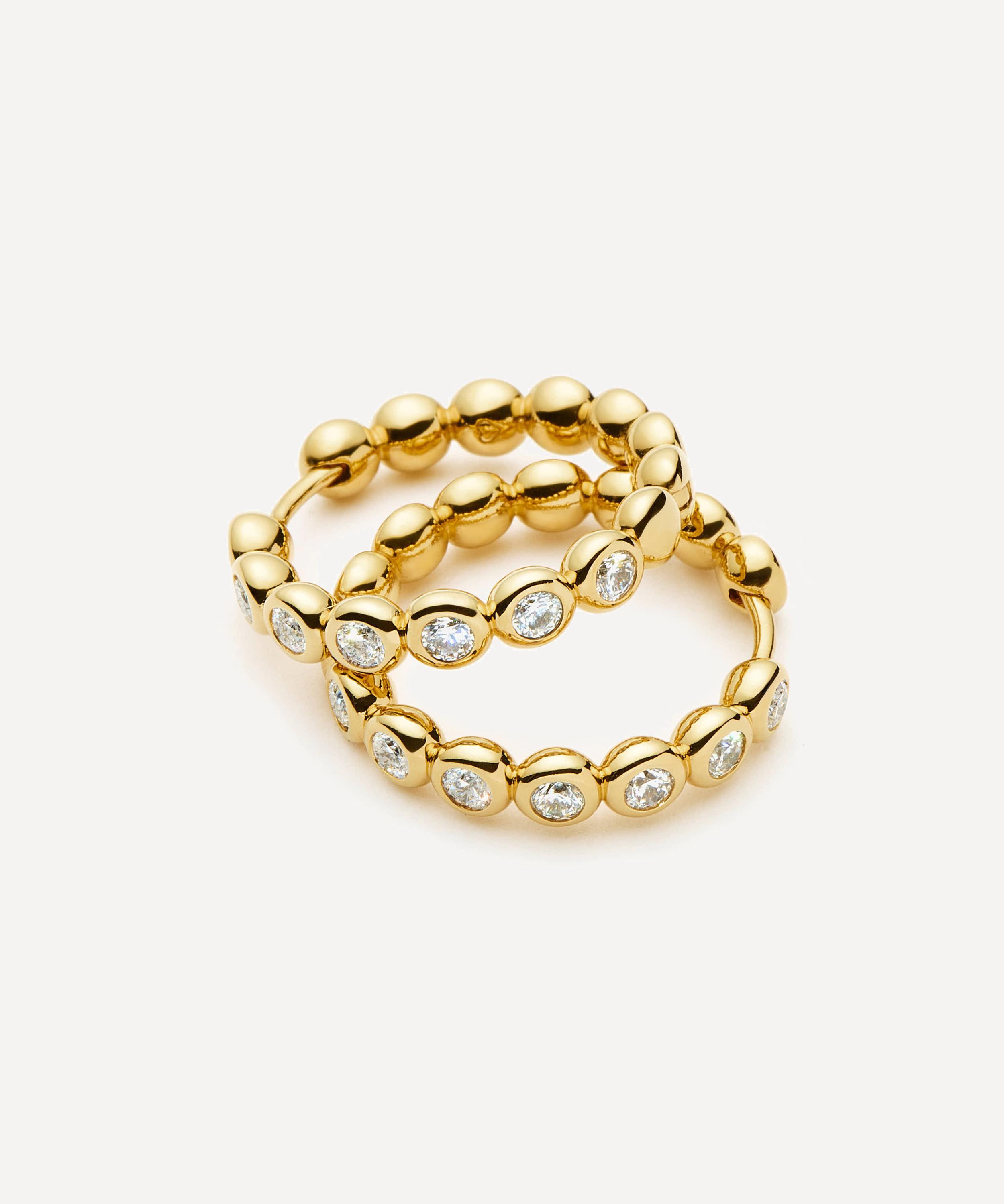 Missoma - 18ct Gold-Plated Tennis Medium Hoop Earrings image number 1