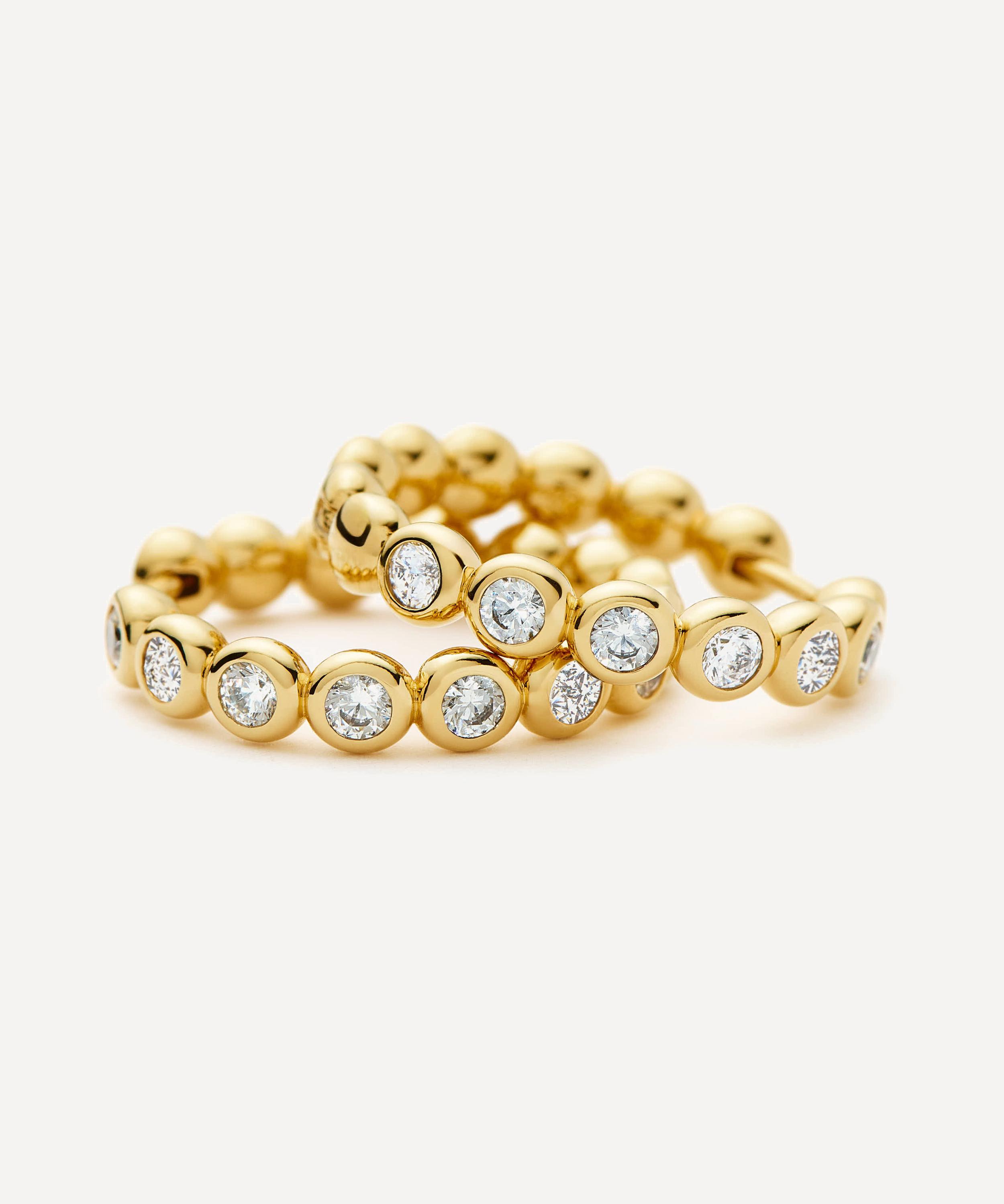 Missoma - 18ct Gold-Plated Tennis Medium Hoop Earrings image number 2