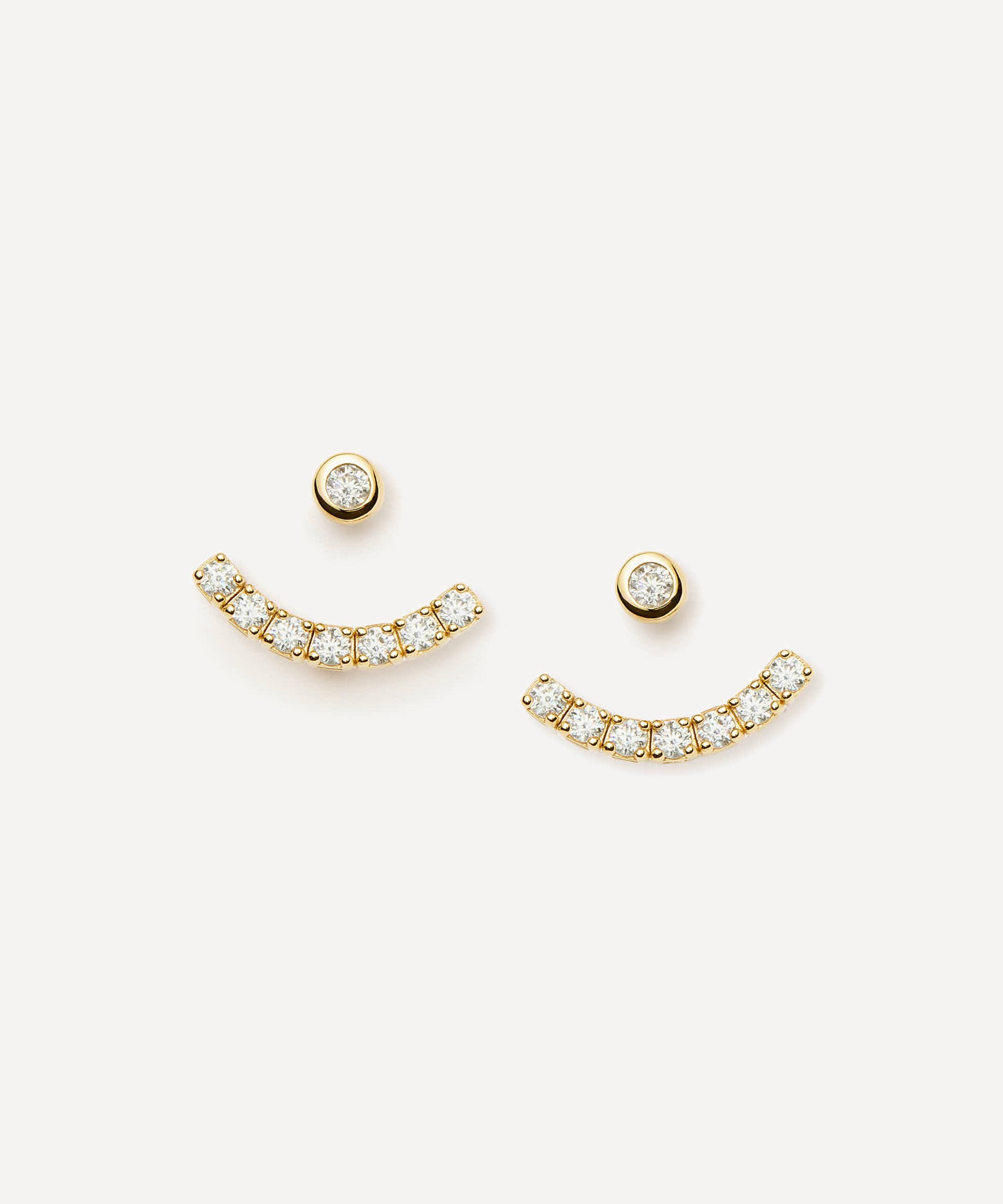 Missoma - 18ct Gold-Plated Vermeil Silver Tennis Ear Jacket Stud Earrings image number 0