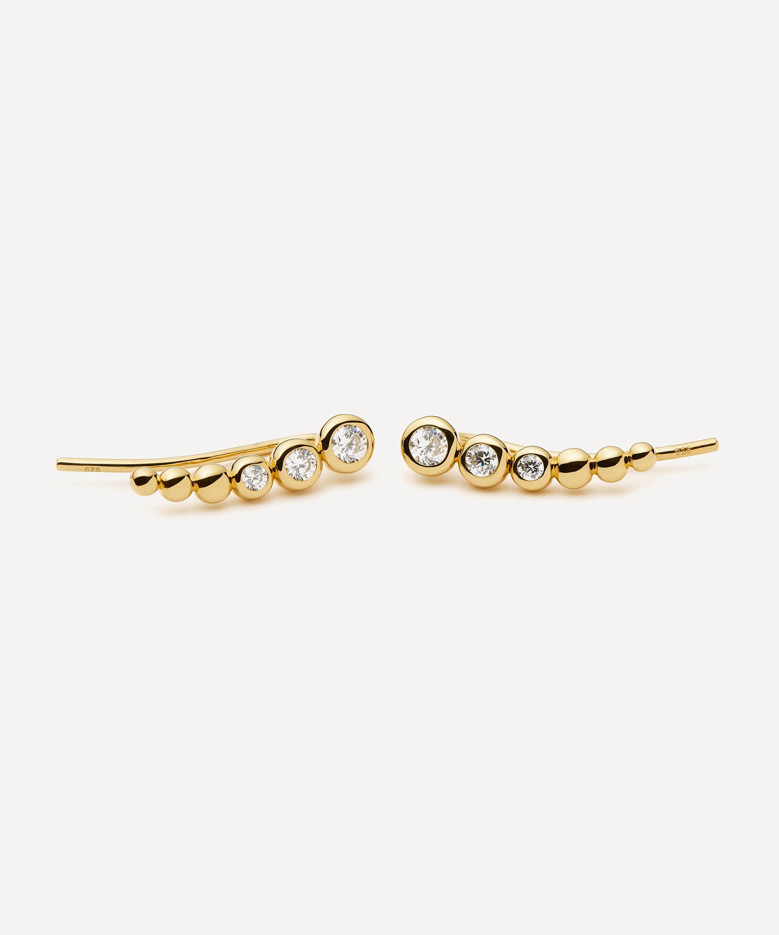 Missoma - 18ct Gold-Plated Vermeil Silver Tennis Climber Stud Earrings image number 2