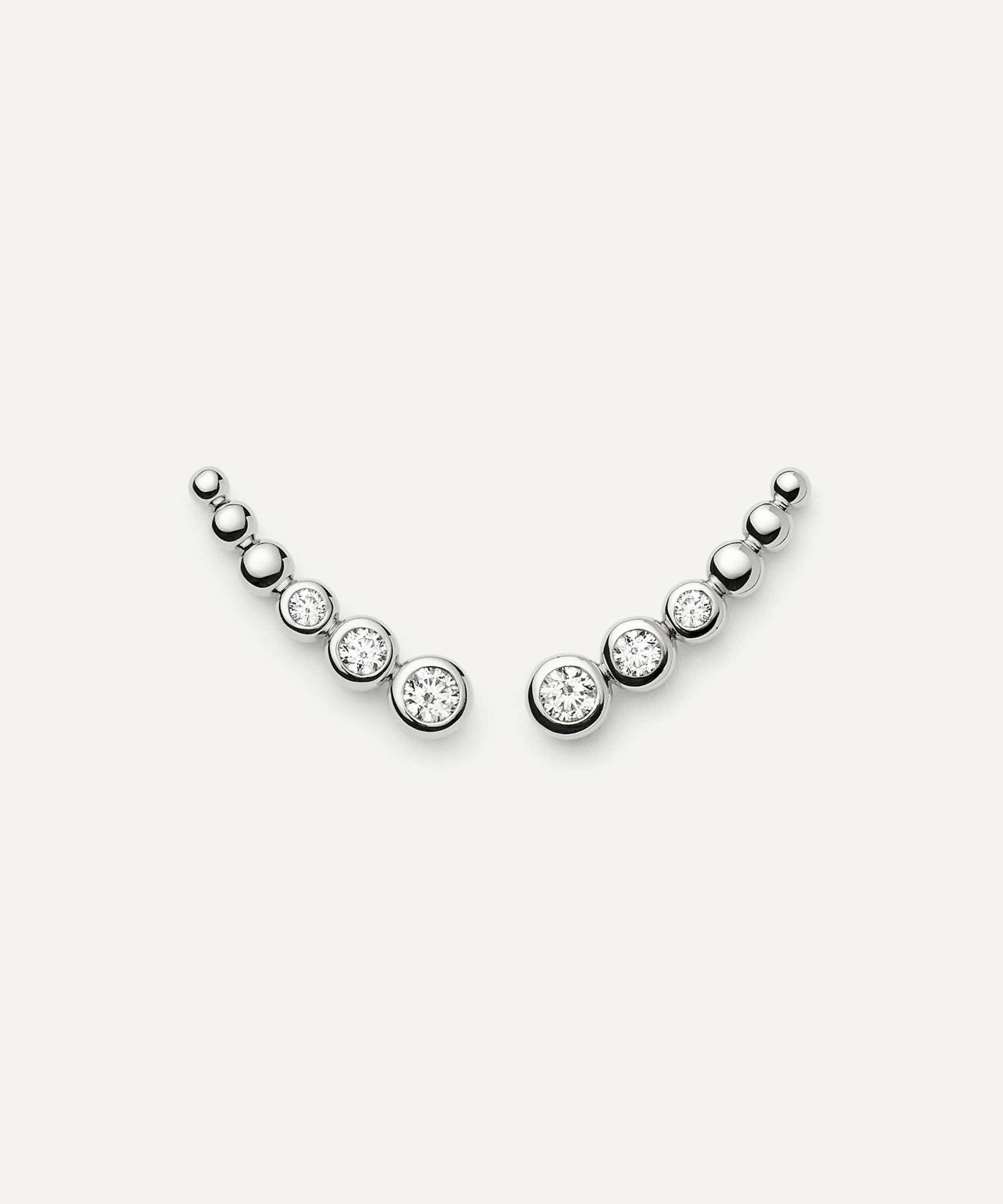 Missoma - Rhodium-Plated Tennis Climber Stud Earrings image number 0