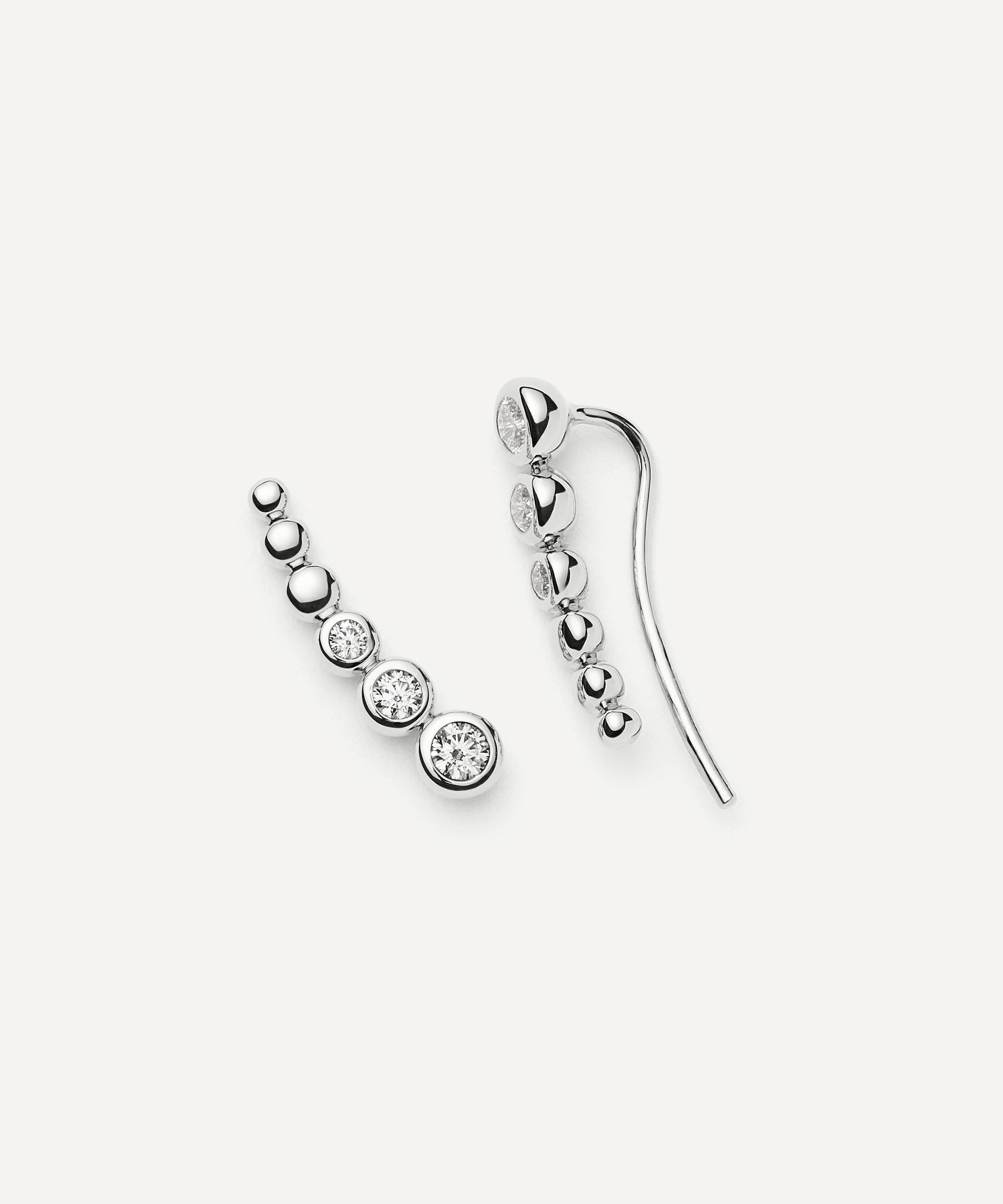 Missoma - Rhodium-Plated Tennis Climber Stud Earrings image number 1