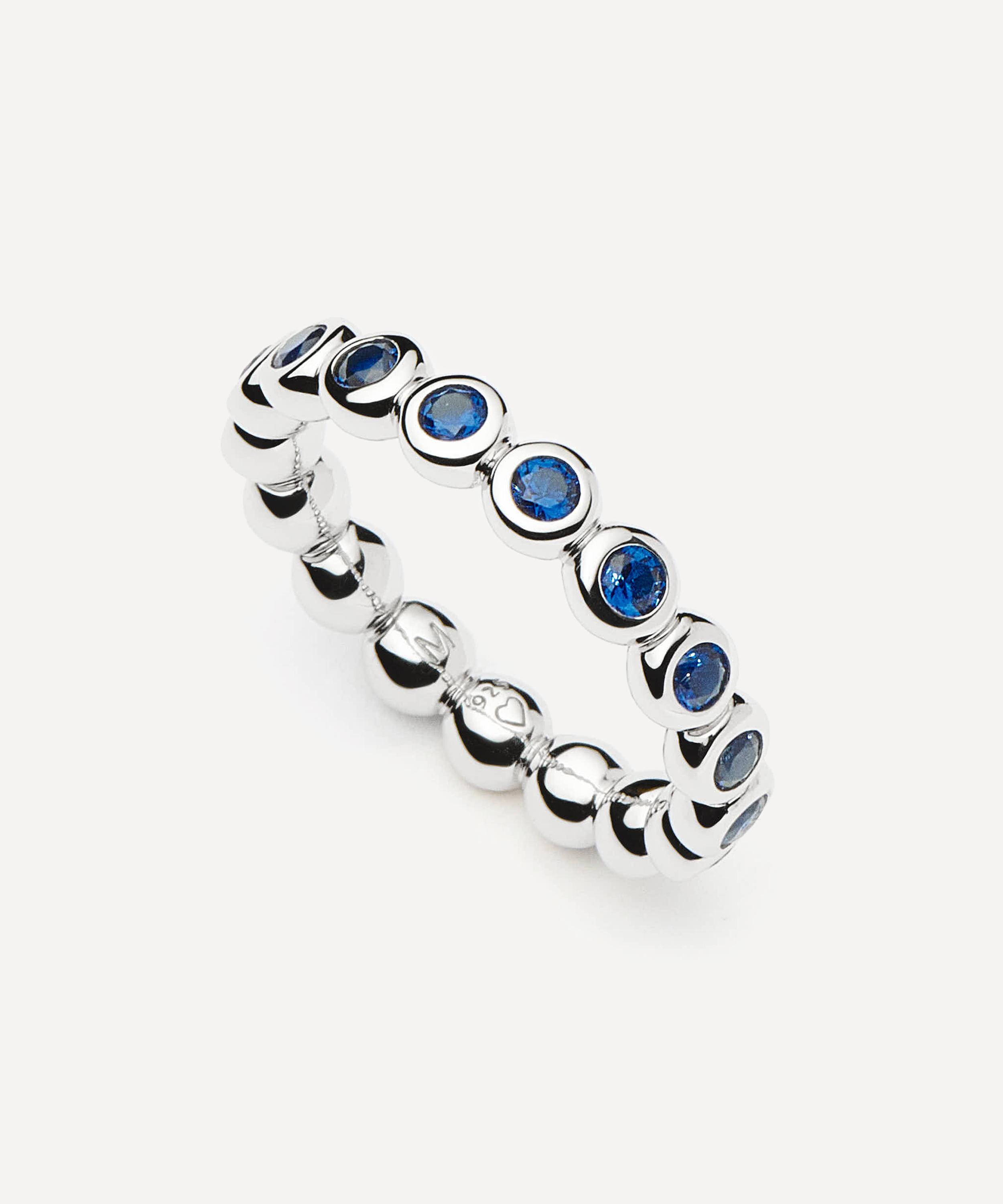 Missoma - Rhodium-Plated Tennis Stacking Ring image number 0