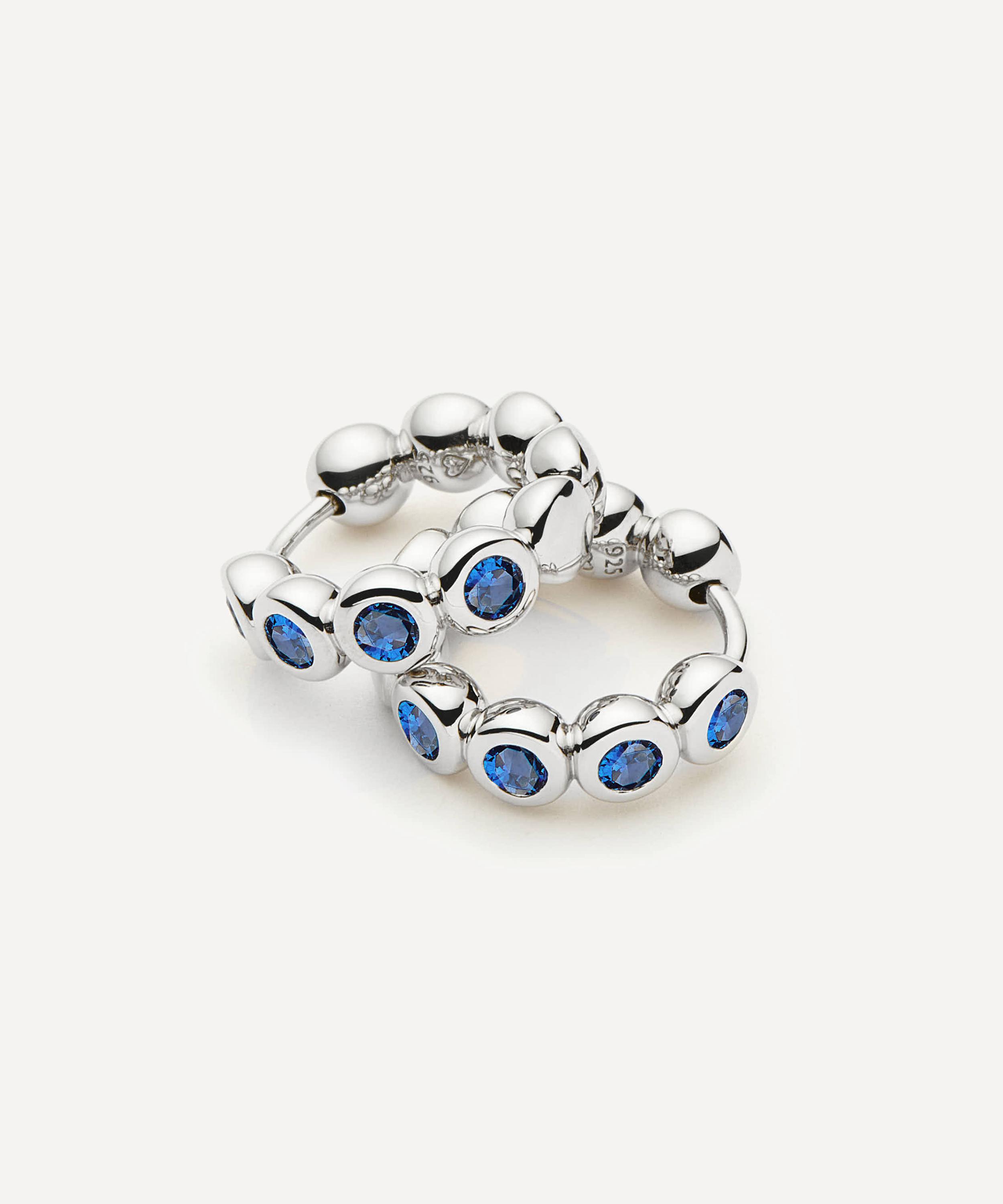 Missoma - Rhodium-Plated Tennis Small Hoop Earrings image number 1