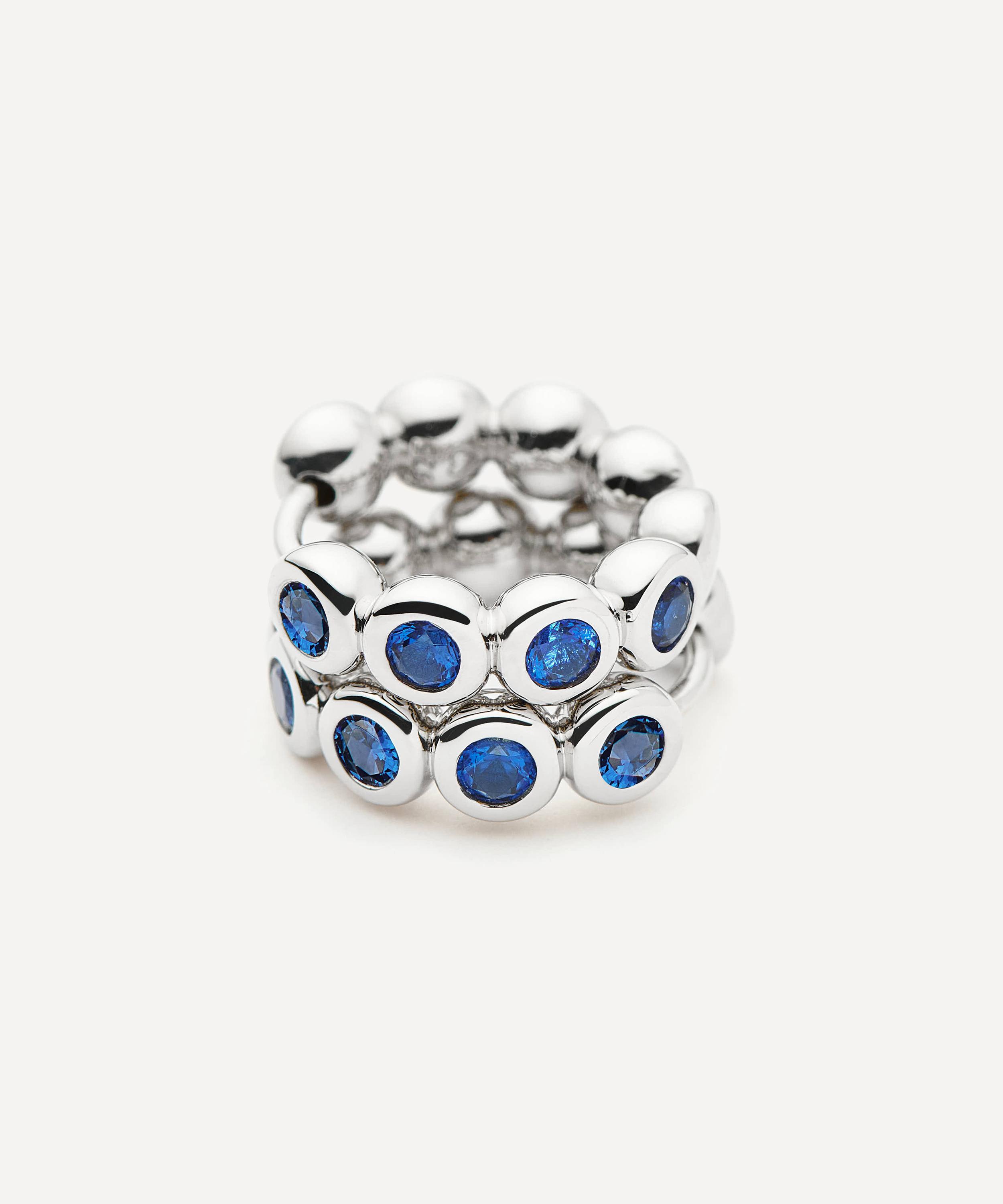 Missoma - Rhodium-Plated Tennis Small Hoop Earrings image number 2