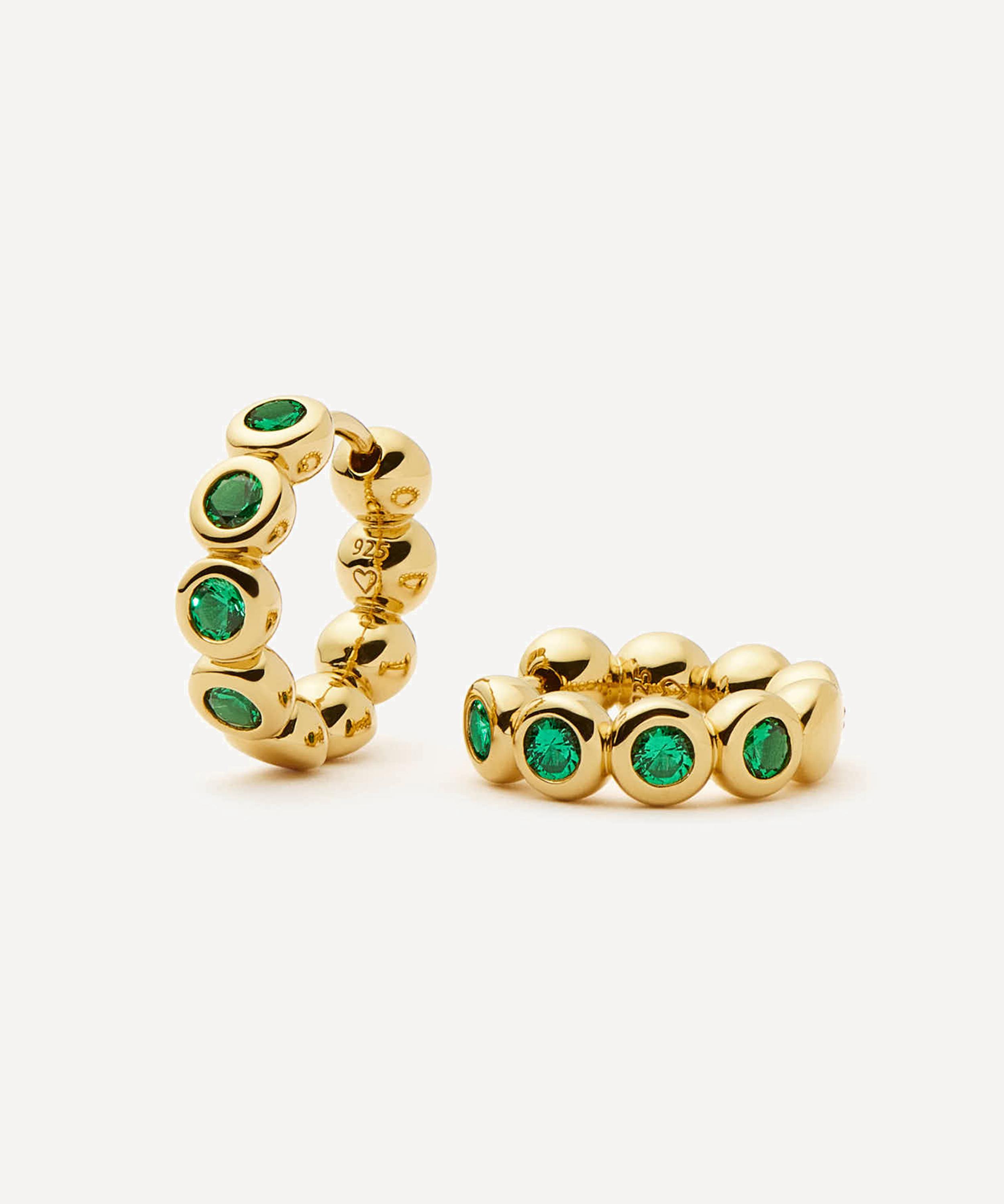 Missoma - 18ct Gold-Plated Vermeil Silver Tennis Small Hoop Earrings image number 0