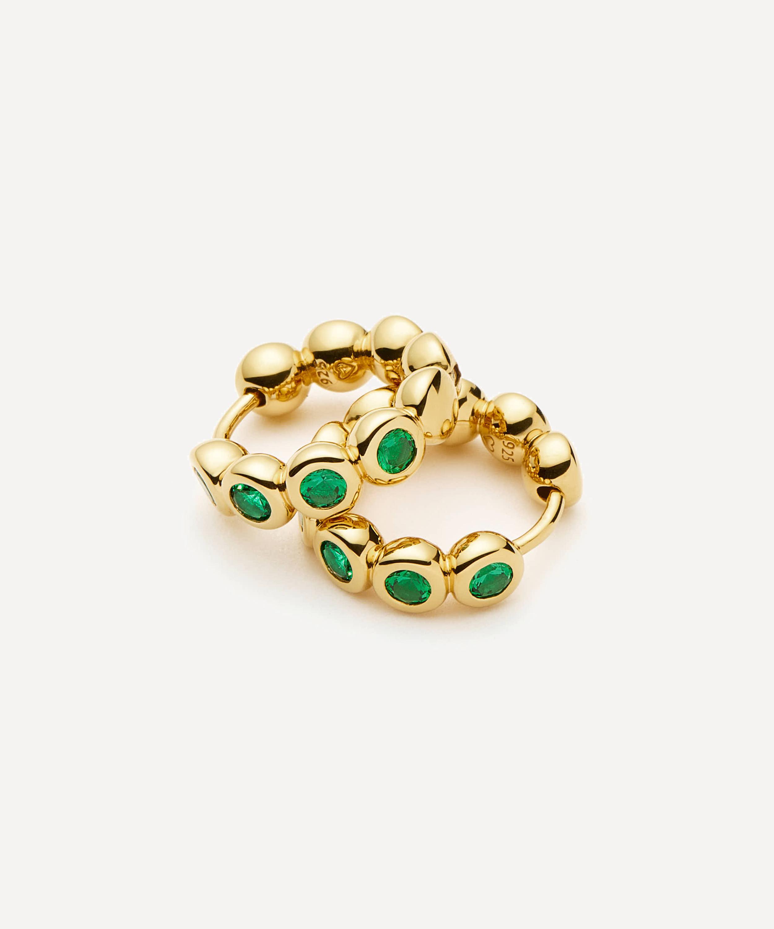 Missoma - 18ct Gold-Plated Vermeil Silver Tennis Small Hoop Earrings image number 1