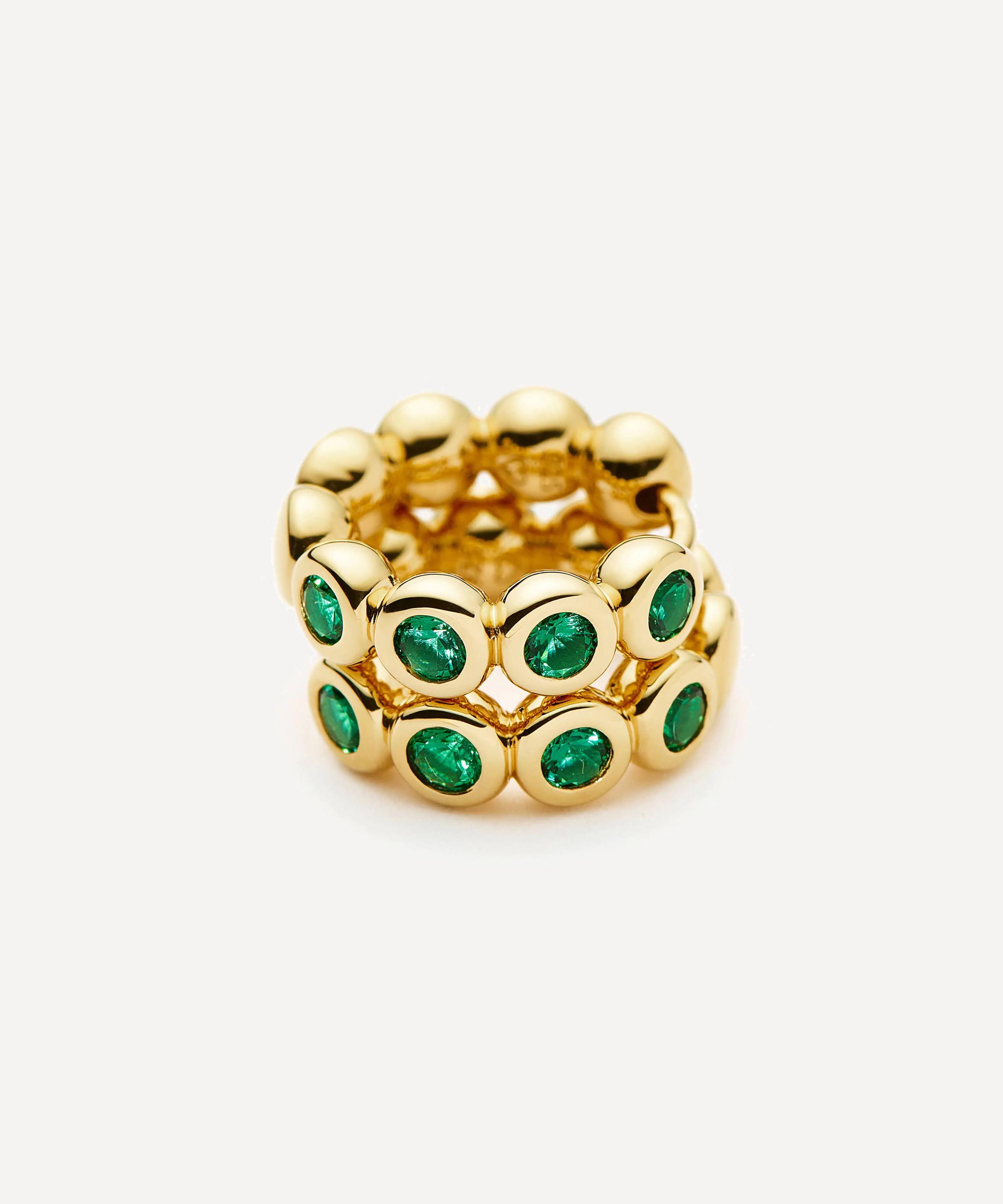 Missoma - 18ct Gold-Plated Vermeil Silver Tennis Small Hoop Earrings image number 2