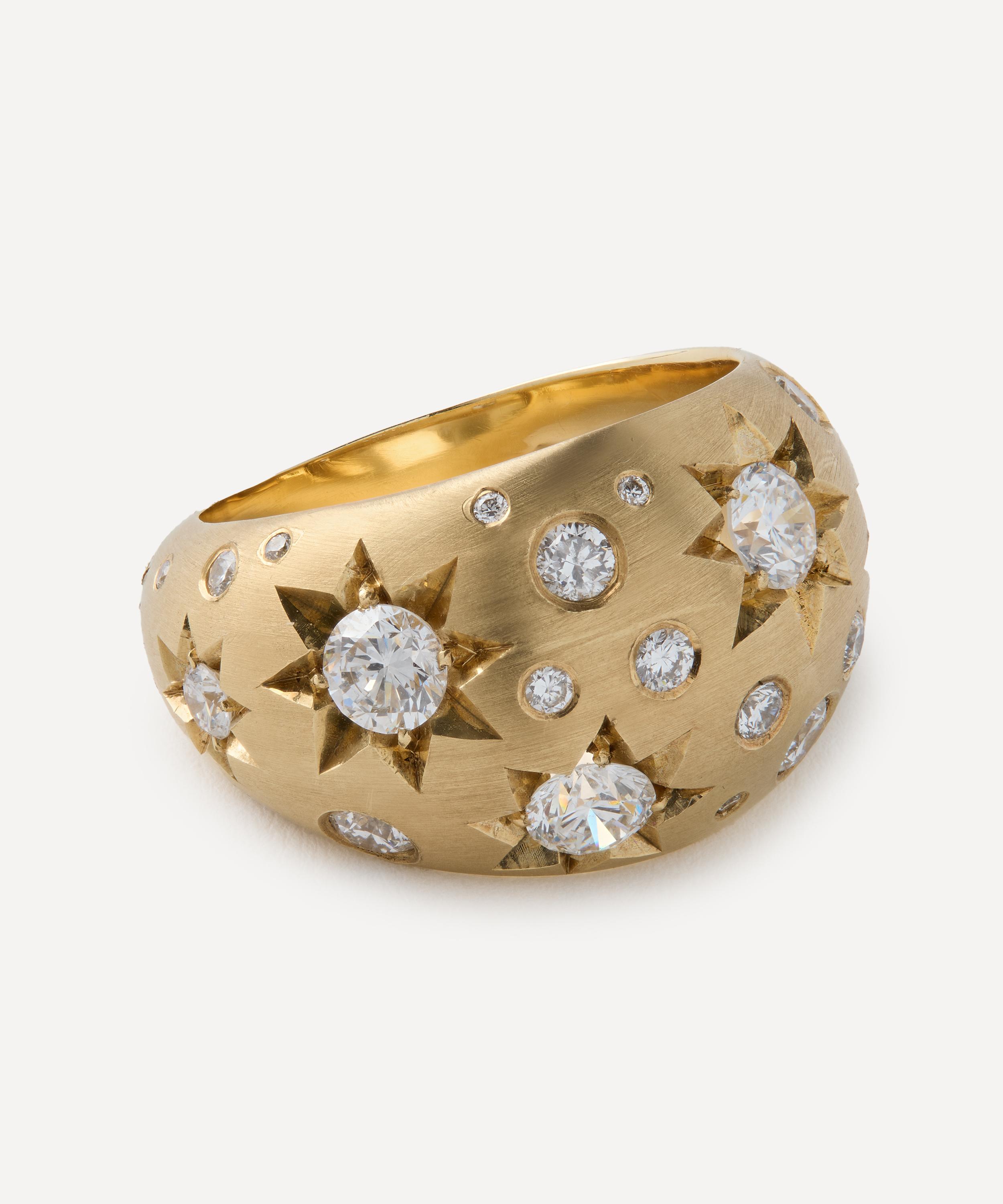 Balint Samad - 9ct Gold Stargazer XL Diamond Bombe Ring image number 1