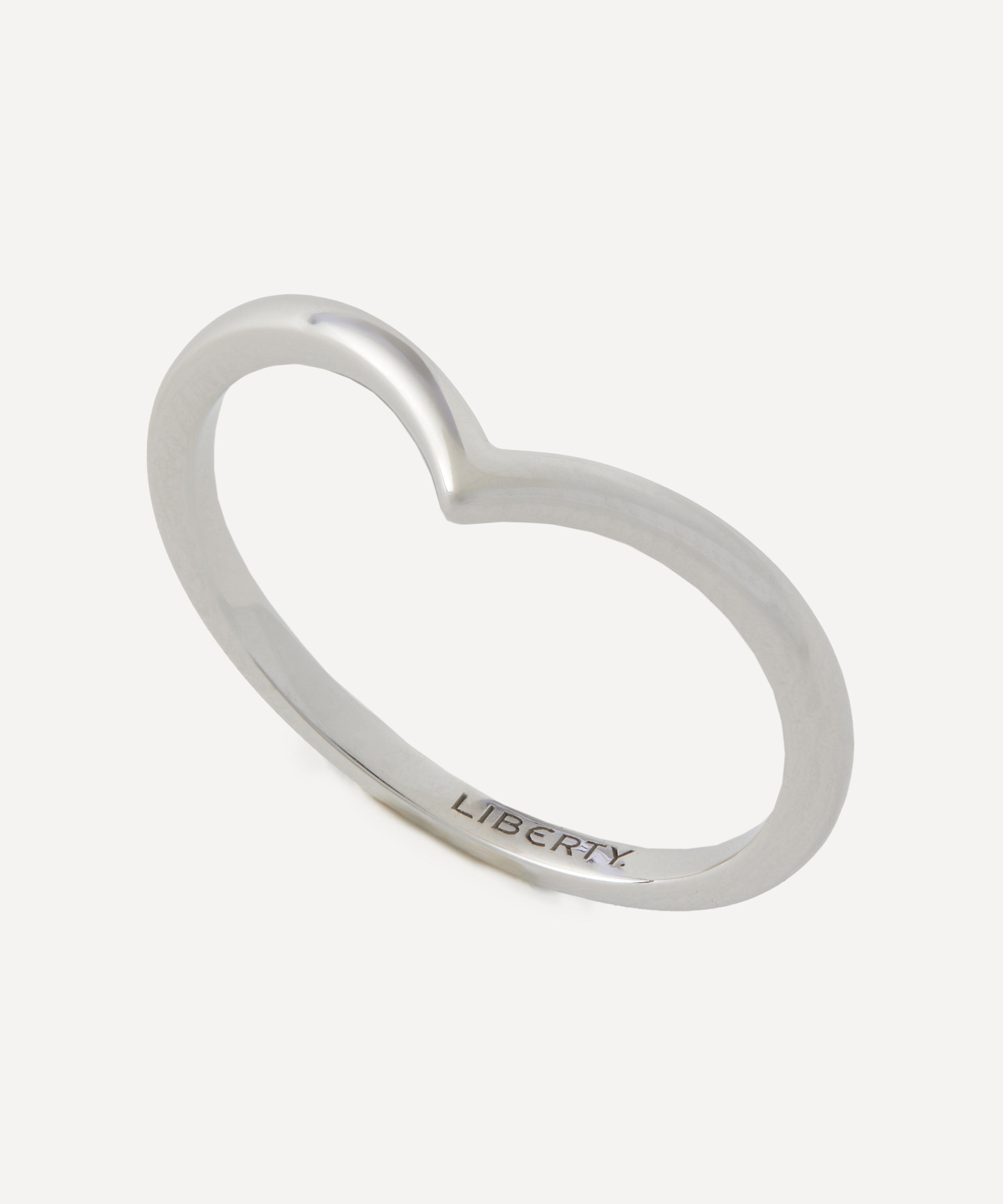 Liberty - 9ct White Gold Rainbow V Plain Ring image number 0
