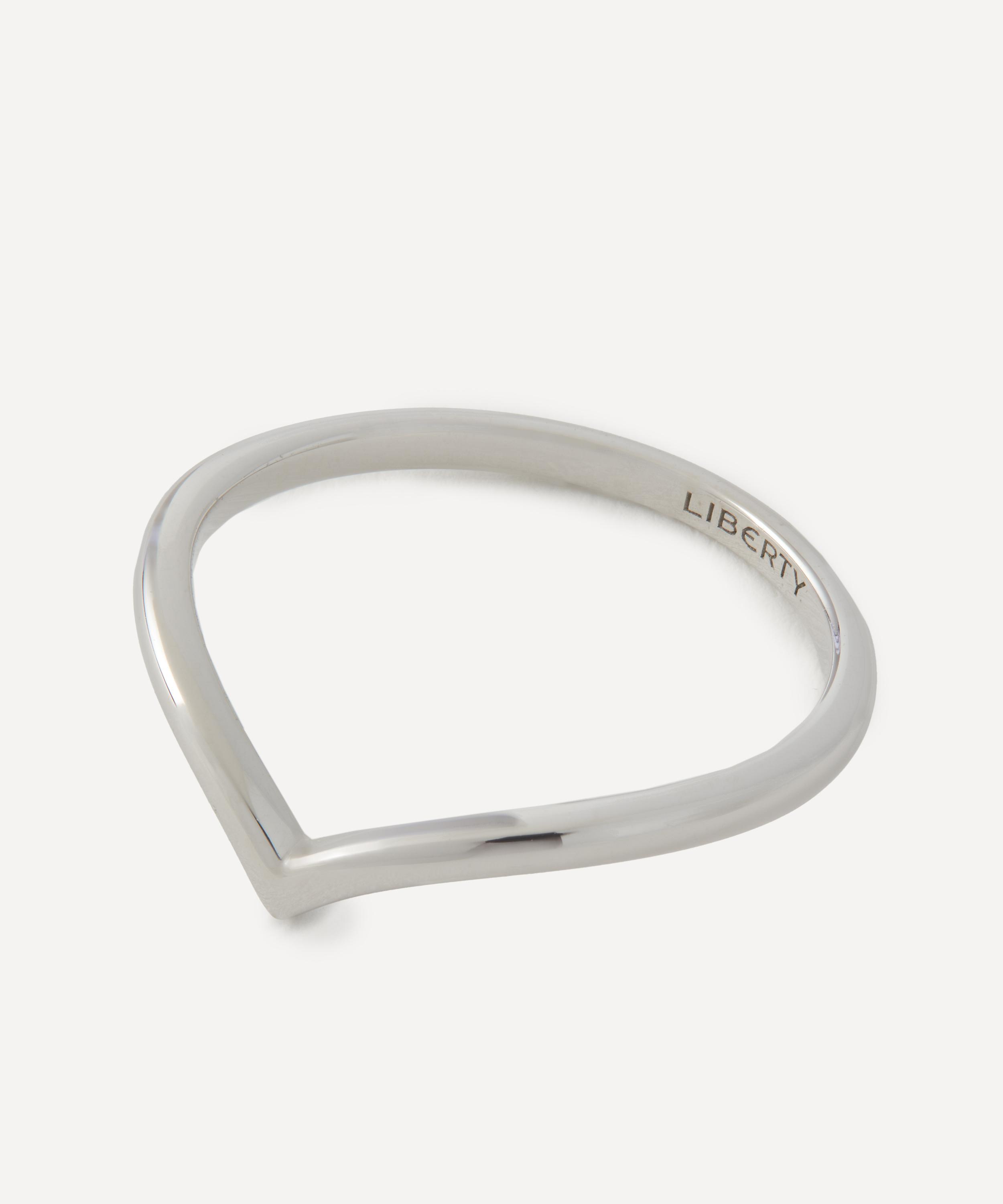 Liberty - 9ct White Gold Rainbow V Plain Ring image number 1