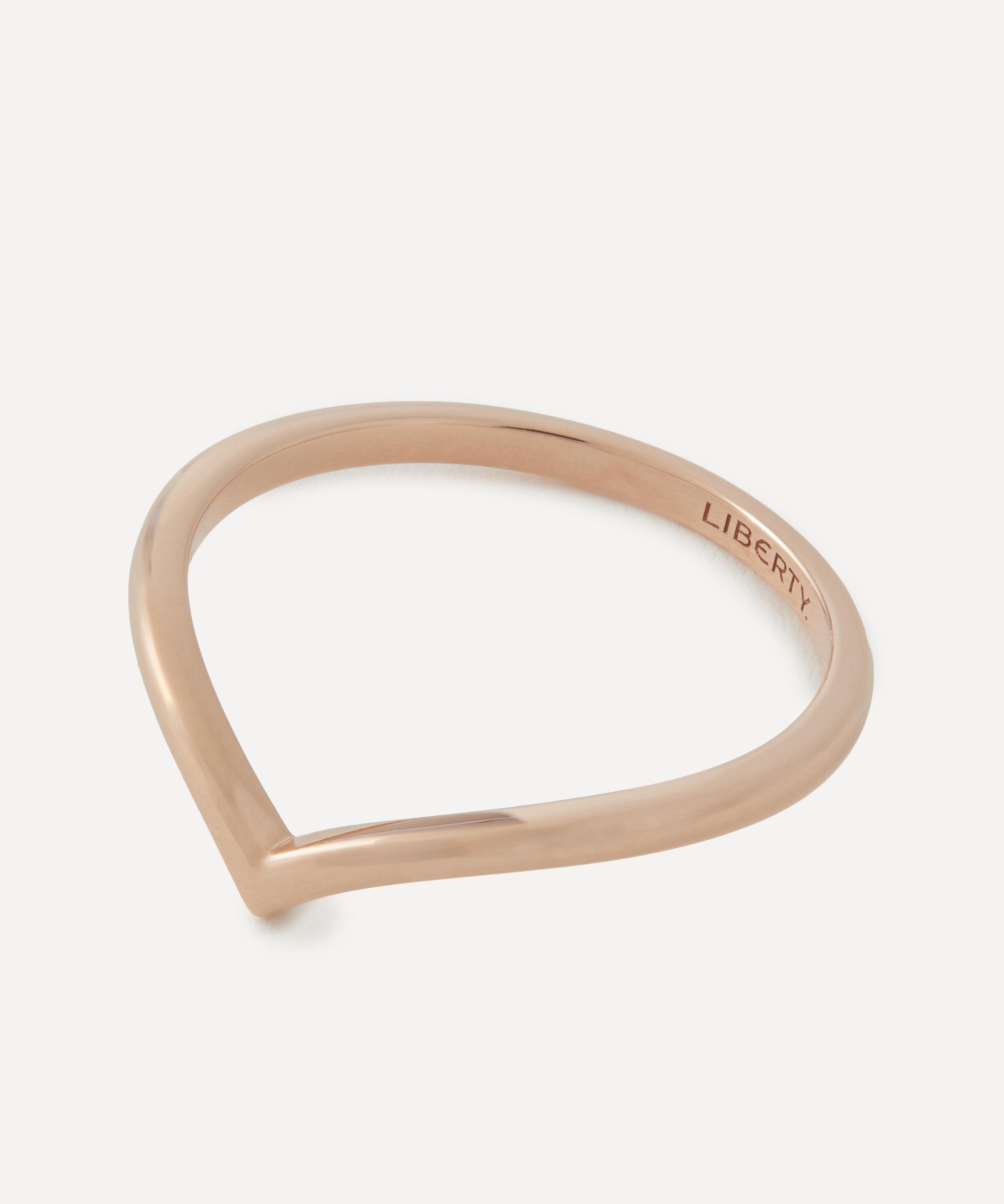 Liberty - 9ct Rose Gold Rainbow V Plain Ring image number 2
