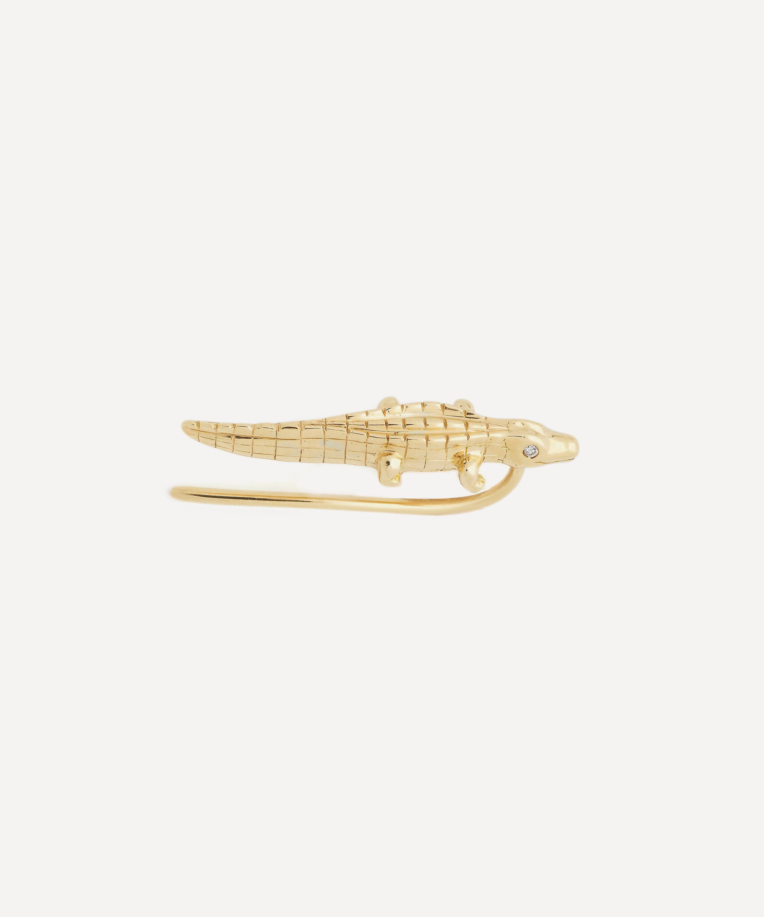 Bibi van der Velden - 18ct Gold Alligator Ear Climber Earring Left image number 2