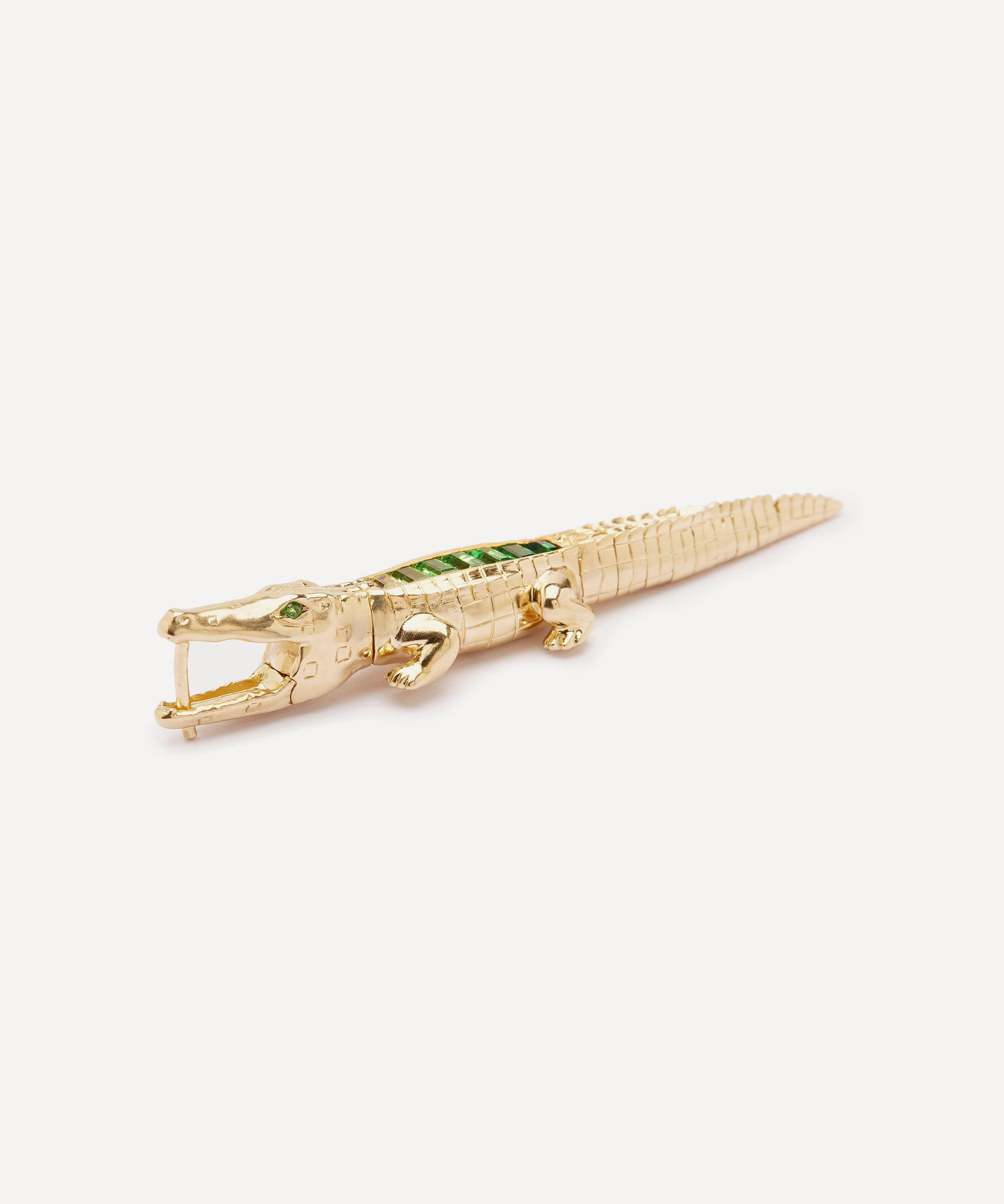 Bibi van der Velden - 18ct Gold Alligator Bite Drop Earring image number 2