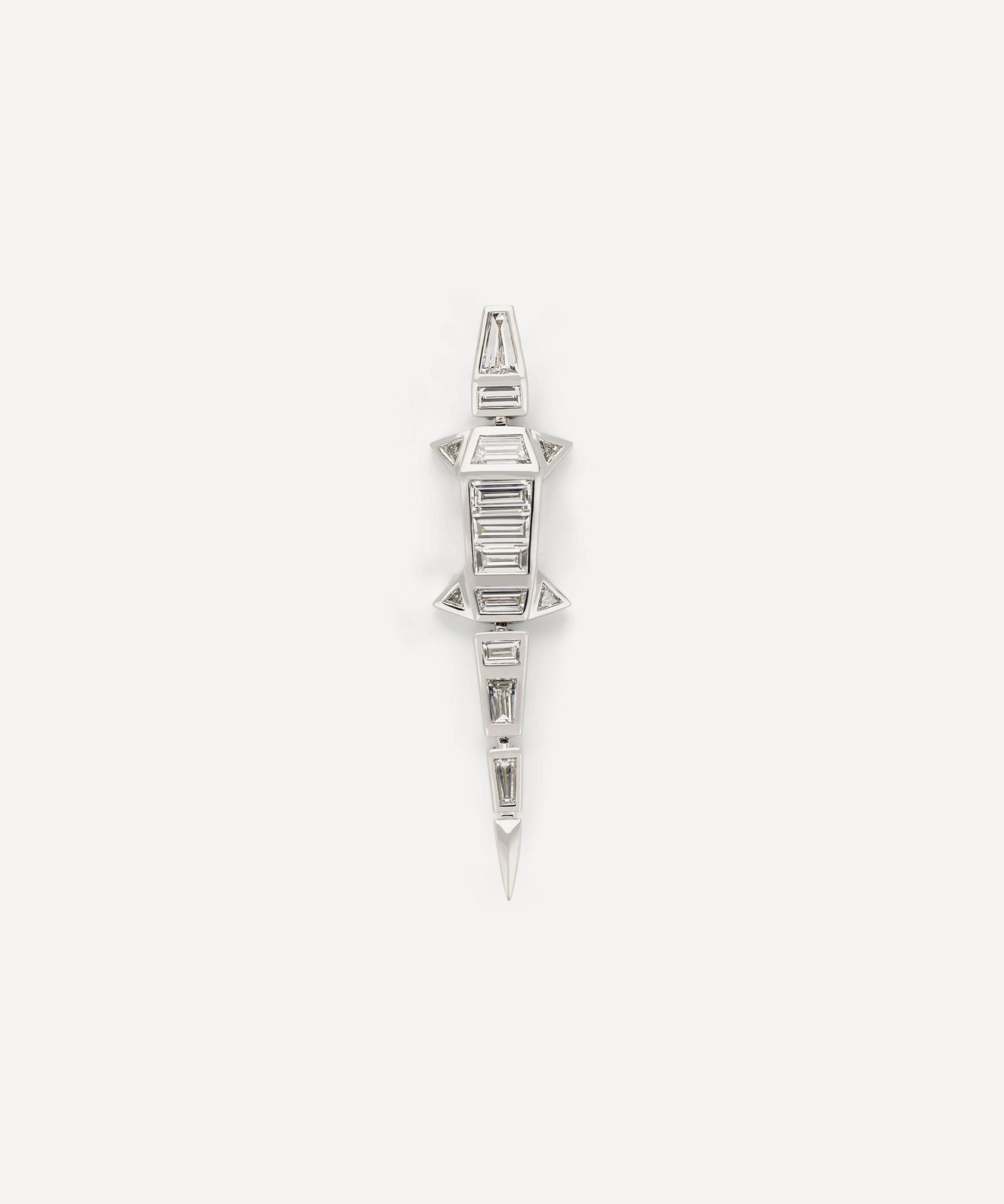 Bibi van der Velden - 18ct White Gold Diamond Alligator Drop Earring