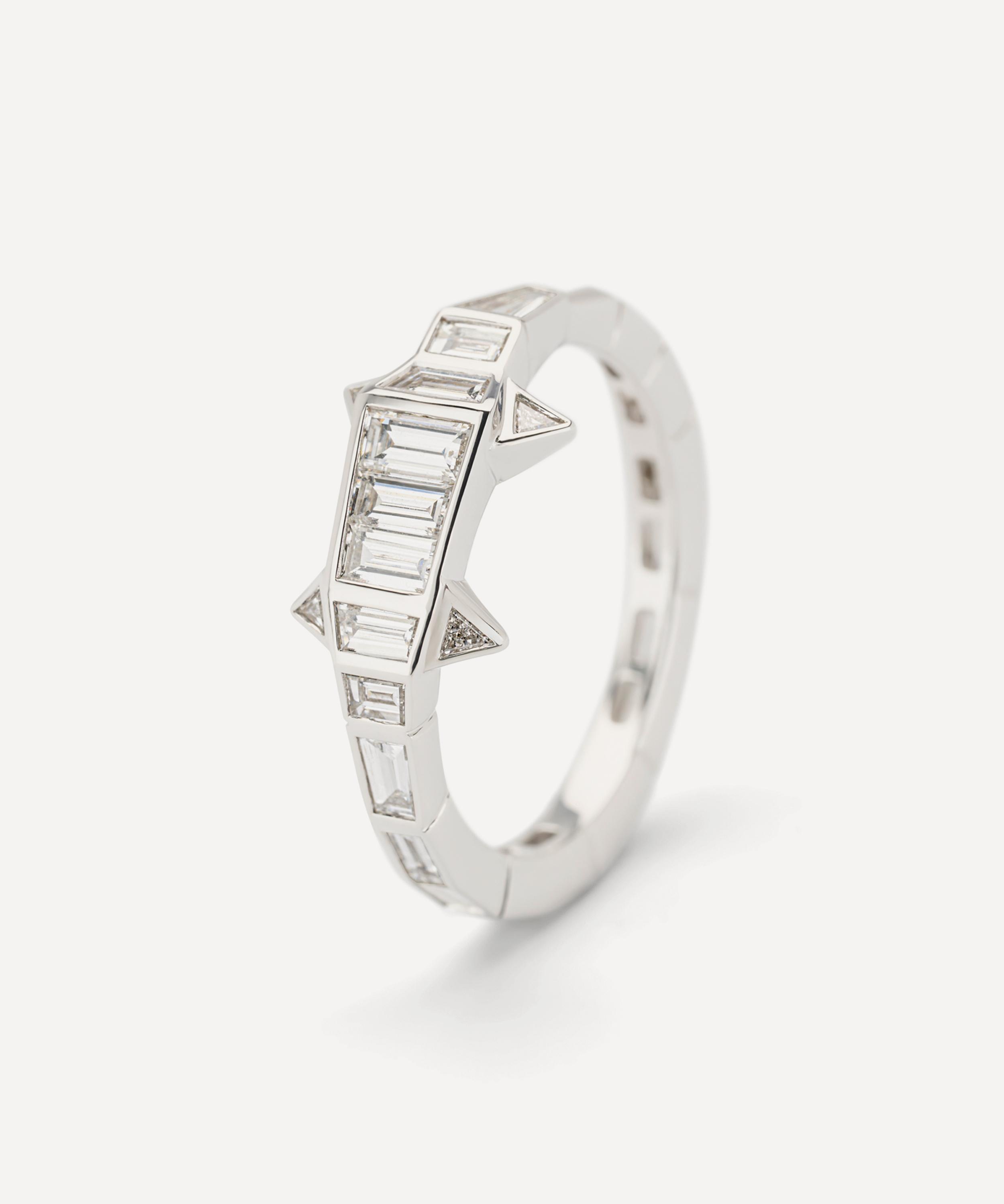 Bibi van der Velden - 18ct White Gold Diamond Alligator Ring