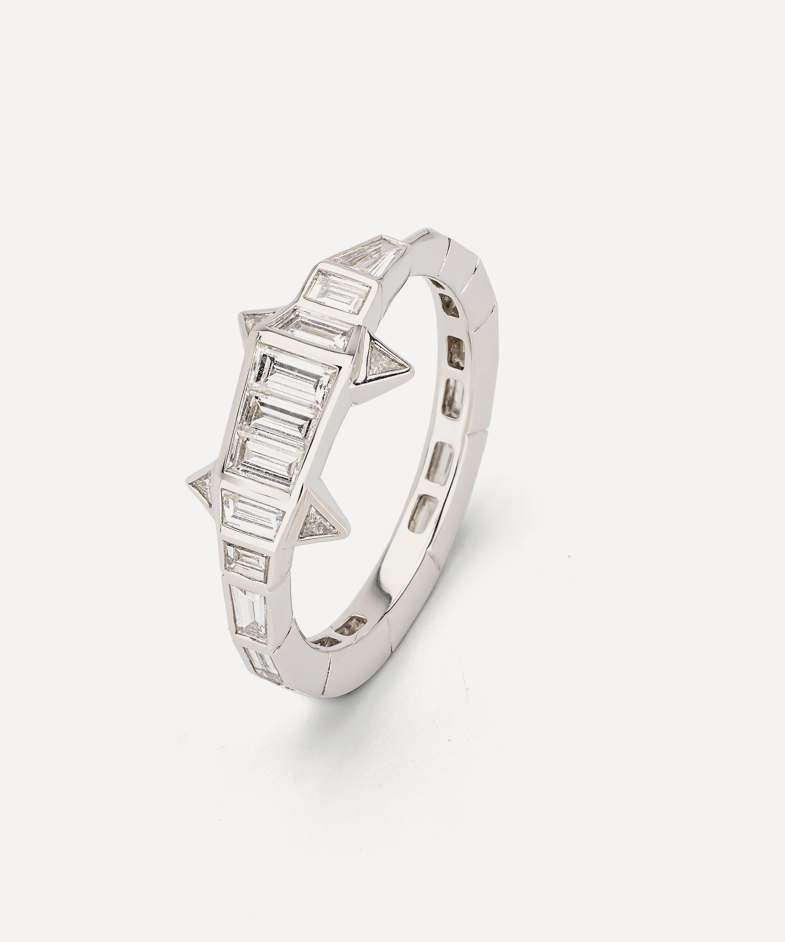 Bibi van der Velden - 18ct White Gold Diamond Alligator Ring image number 2