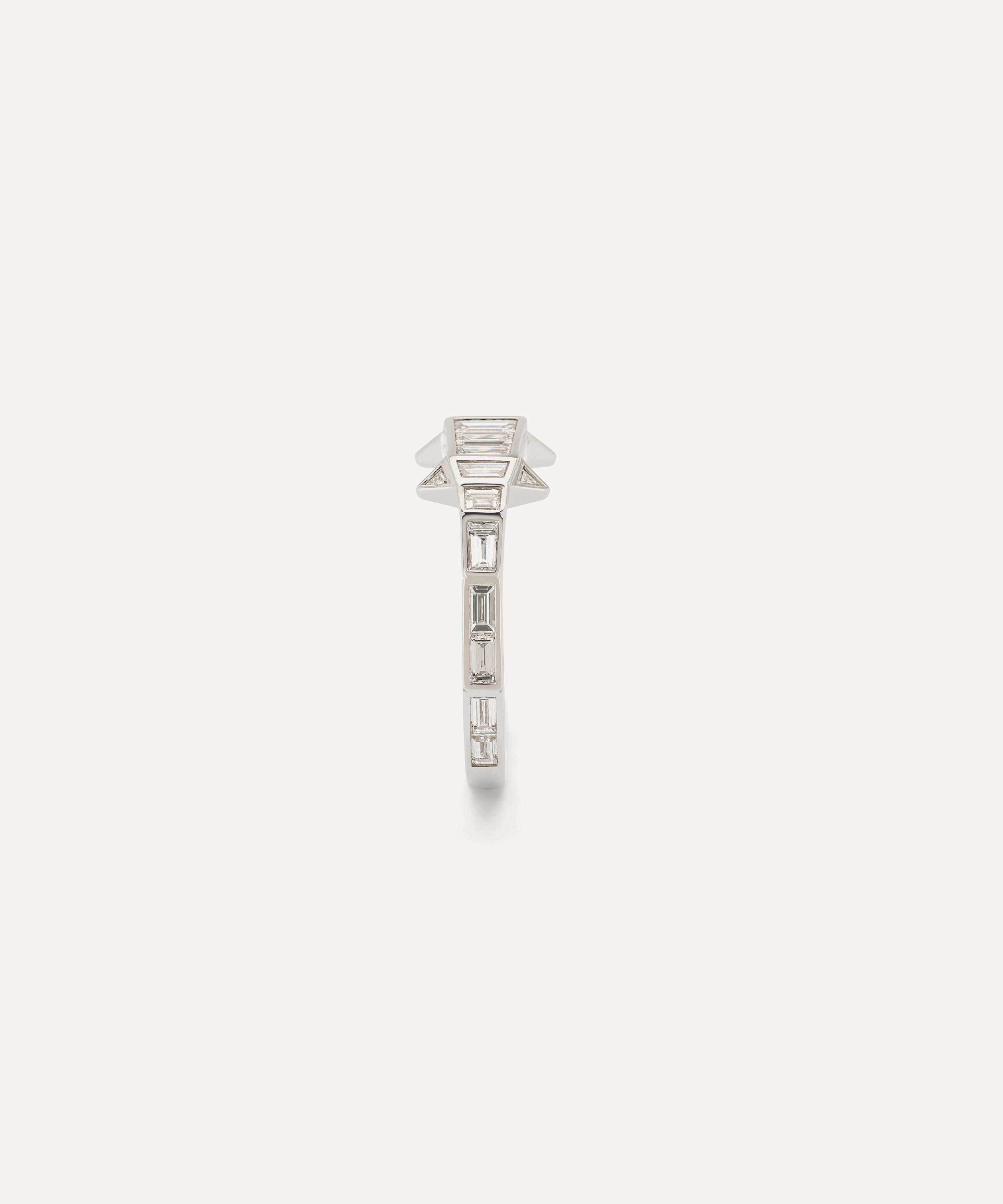 Bibi van der Velden - 18ct White Gold Diamond Alligator Ring image number 3