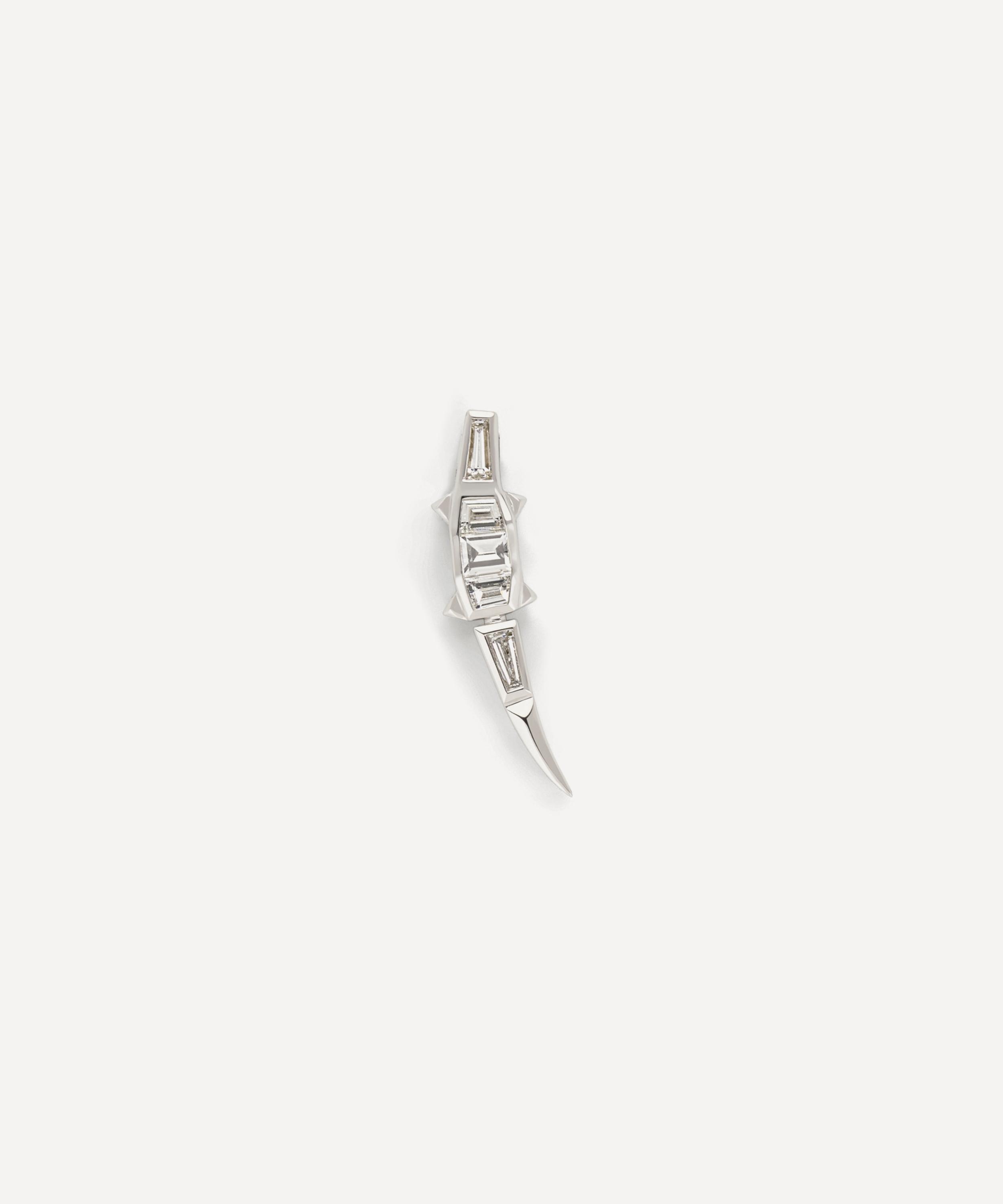Bibi van der Velden - 18ct White Gold Diamond Alligator Ear Climber Earring Left image number 0