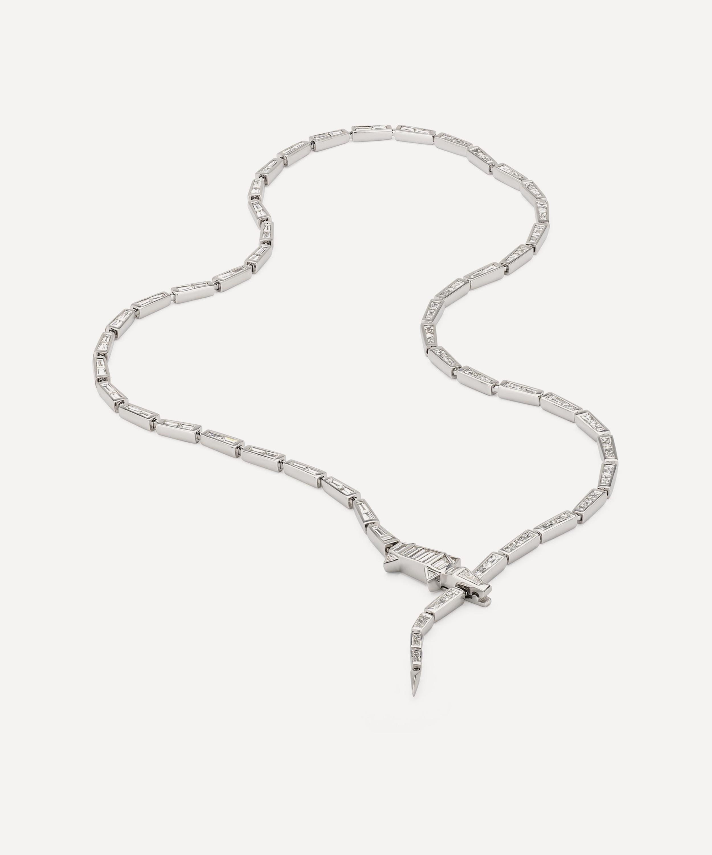 Bibi van der Velden - 18ct White Gold Diamond Alligator Necklace