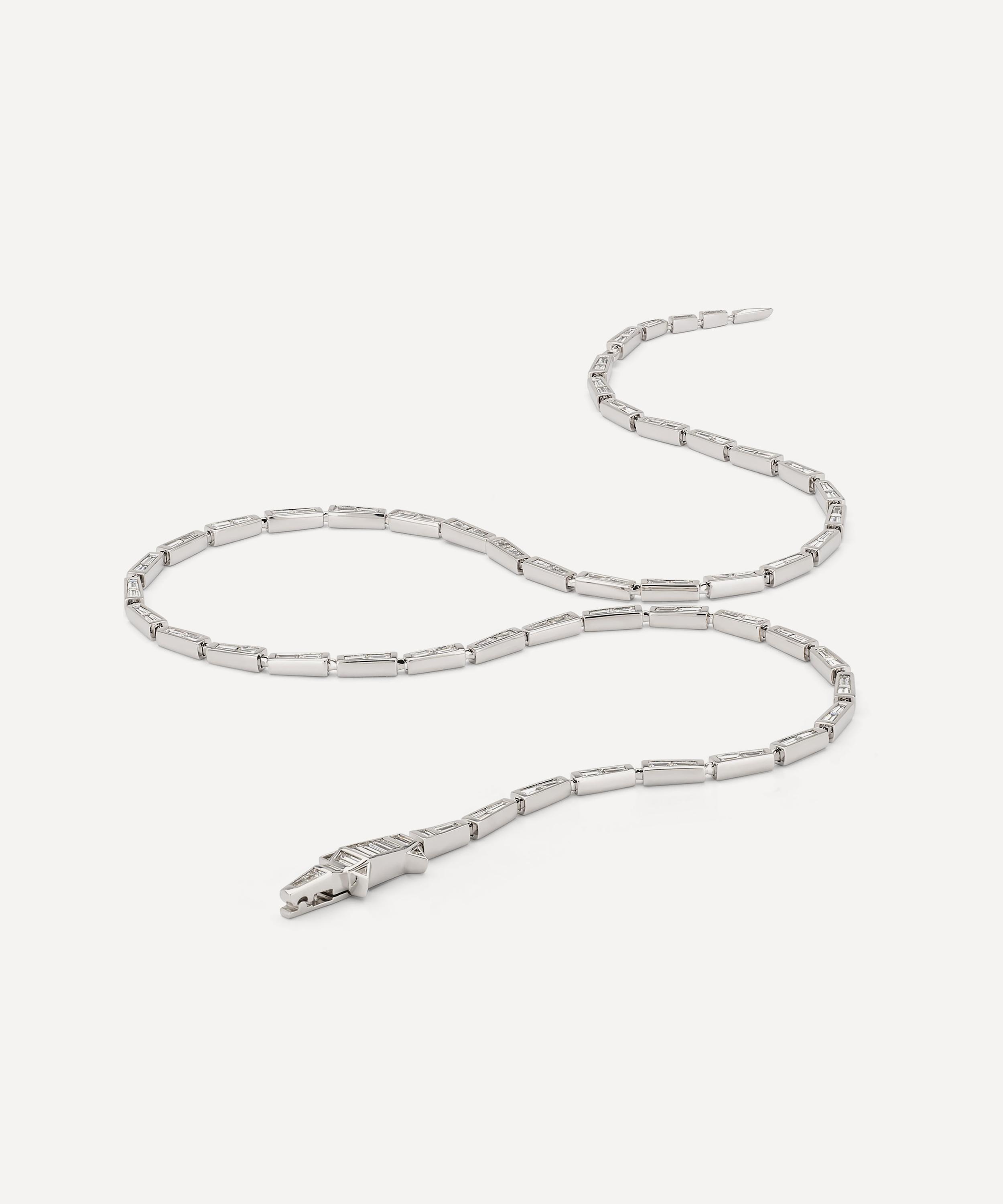 Bibi van der Velden - 18ct White Gold Diamond Alligator Necklace image number 2