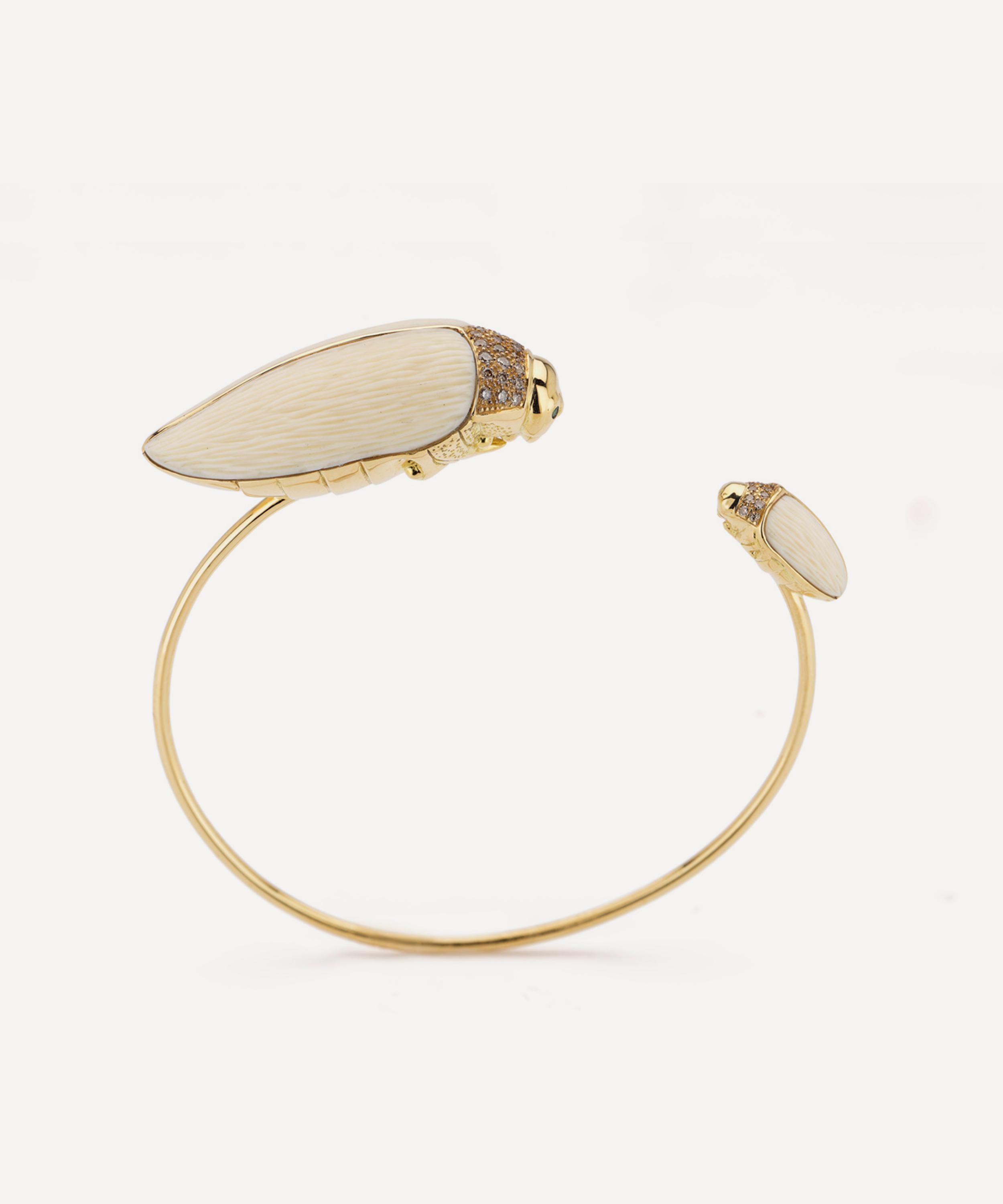 Bibi van der Velden - 18ct Gold Scarab Mammoth Bangle Bracelet image number 0