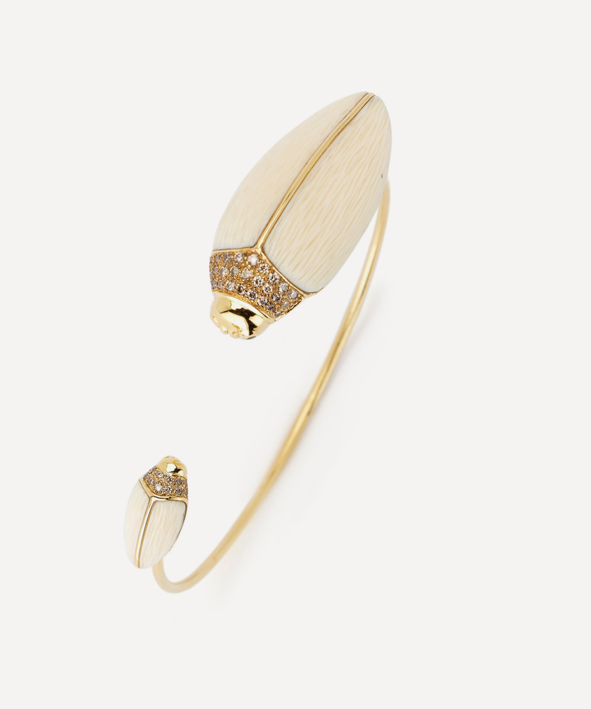 Bibi van der Velden - 18ct Gold Scarab Mammoth Bangle Bracelet image number 2