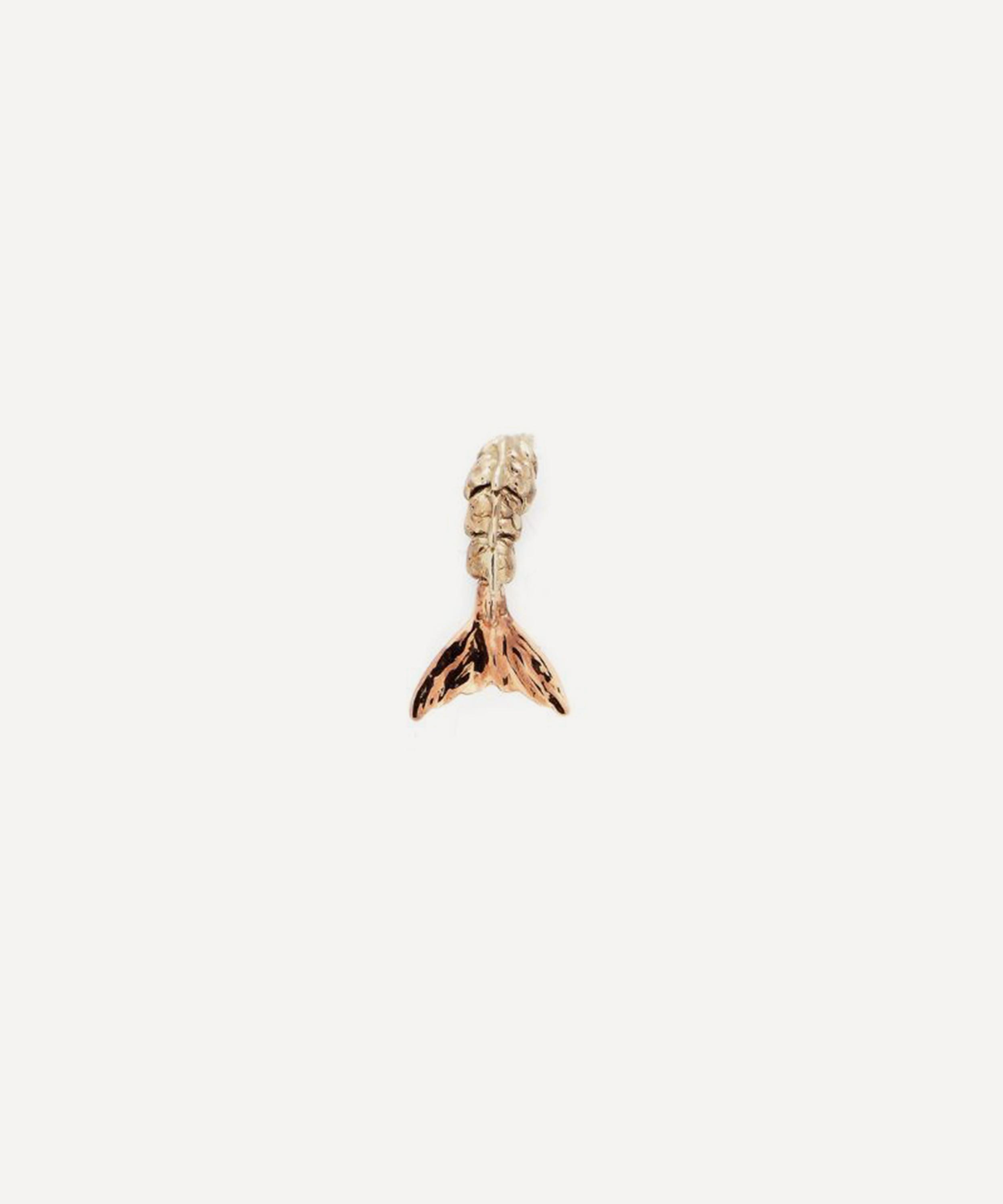 Bibi van der Velden - 18ct Rose Gold Mini Mermaid Tail Stud Earring image number 0
