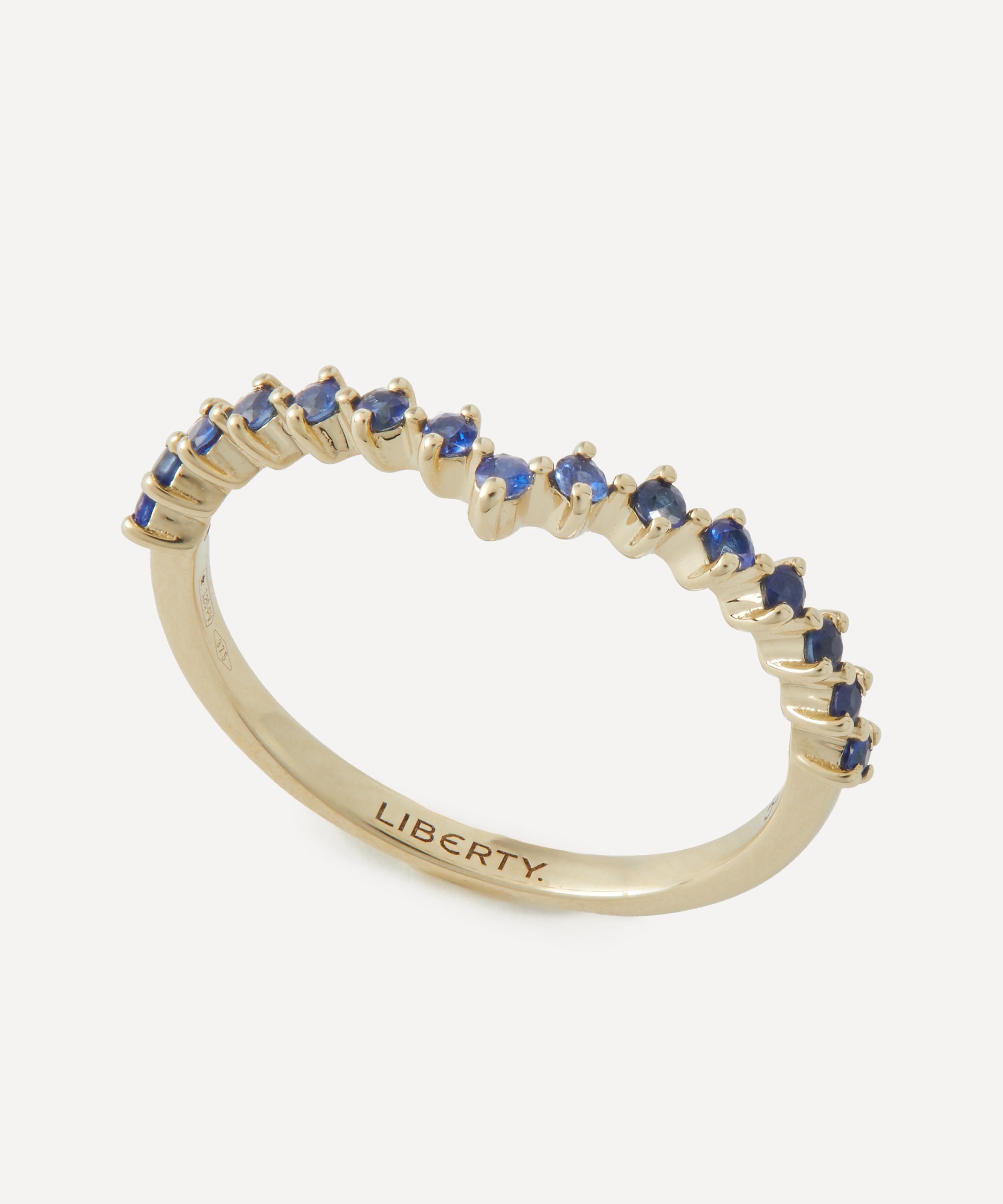 Liberty - 9ct Gold Rainbow V Blue Sapphire Ring image number 0