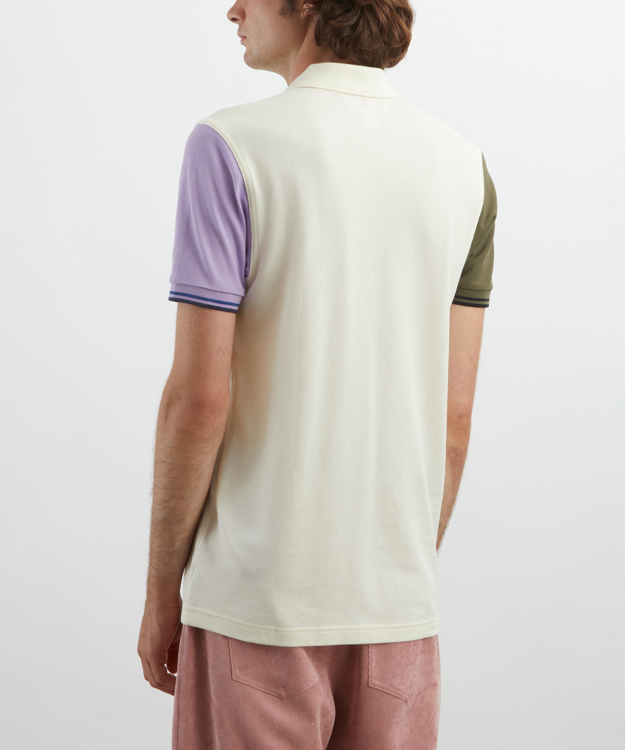 Comme des Garçons Shirt - x Fred Perry Colour Block Ecru Polo Shirt image number 3