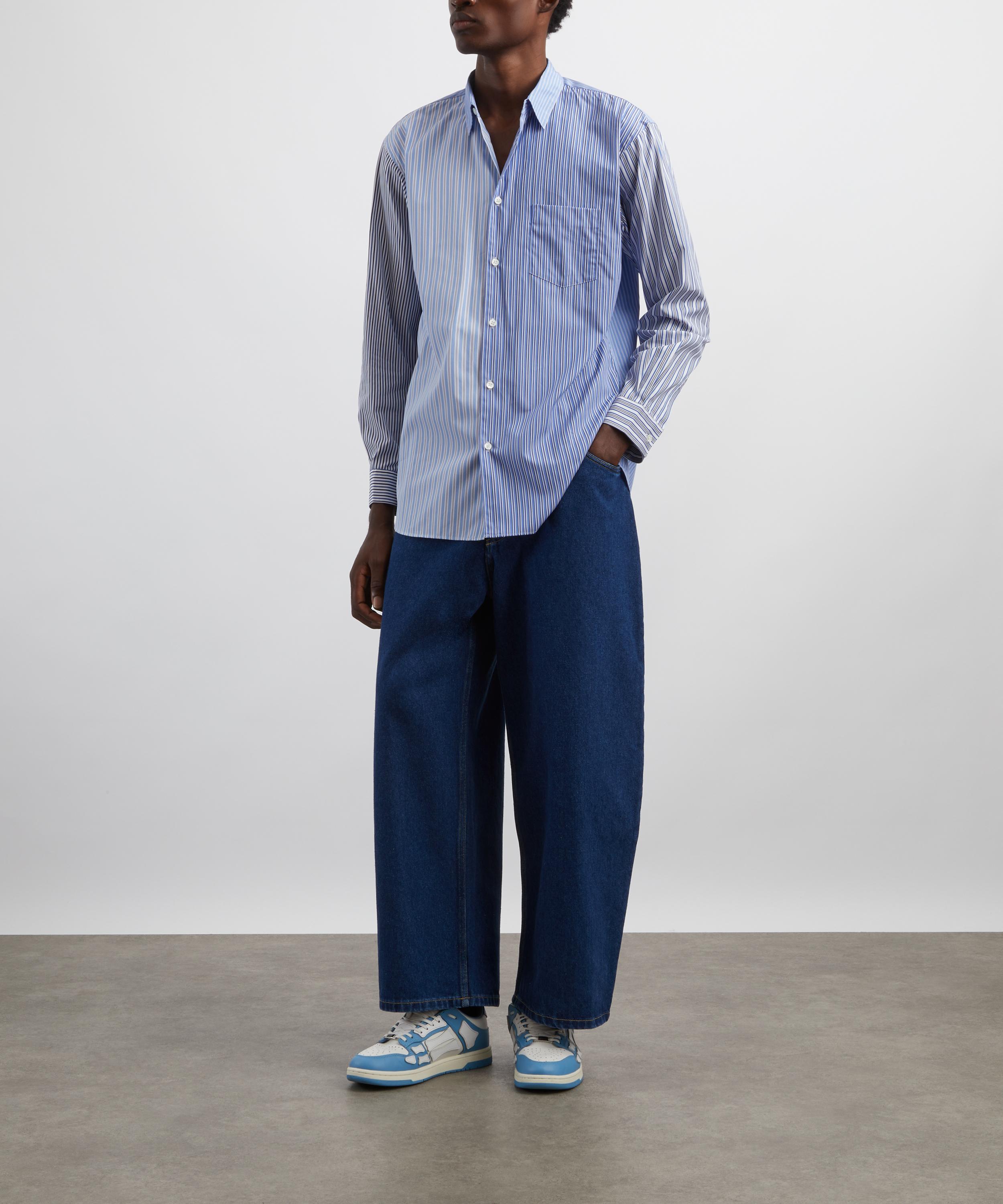 Comme des Garçons Shirt - Blue Multi Stripe Shirt image number 1