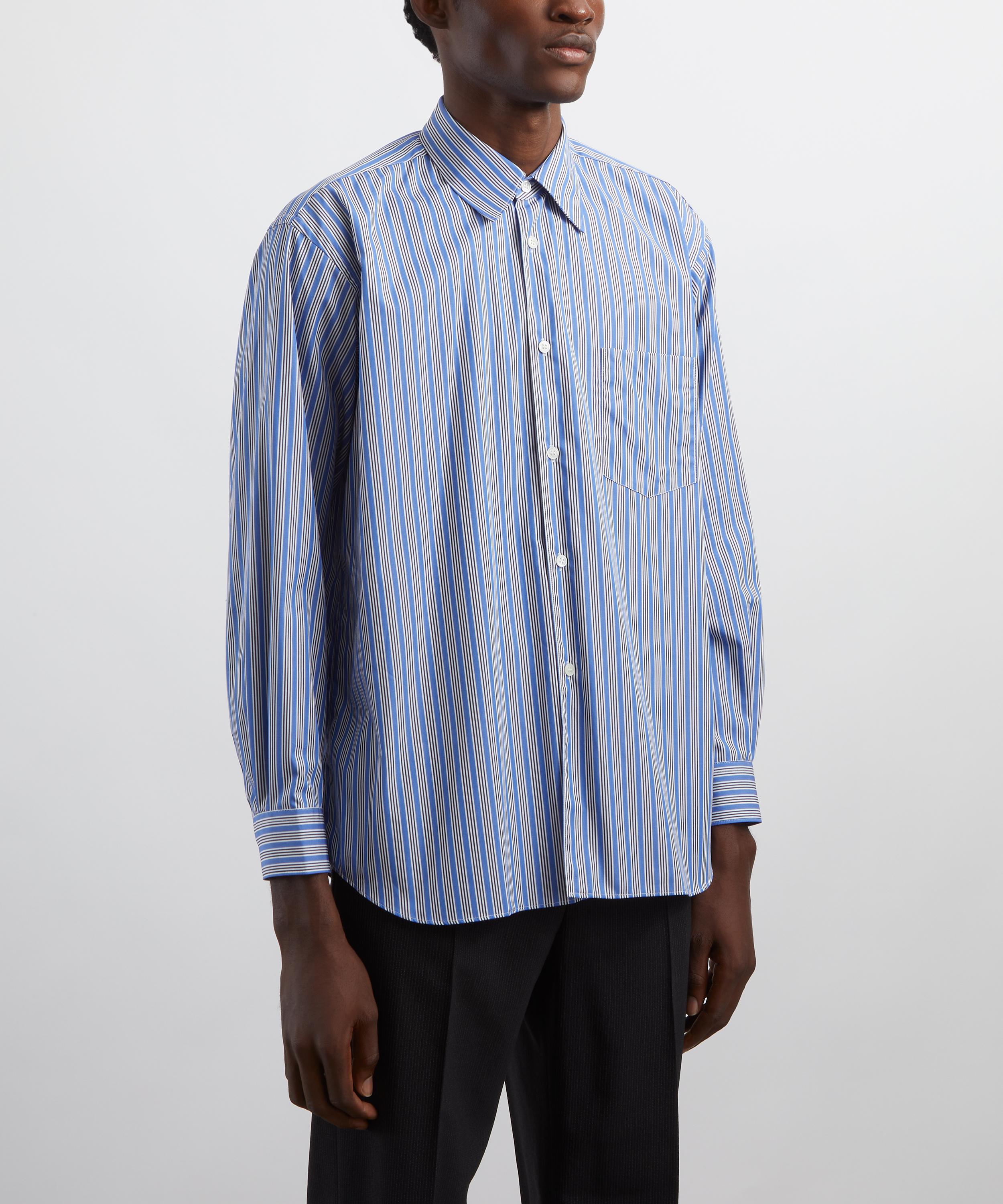 Comme des Garçons Shirt - Wide Blue Stripe Shirt image number 2