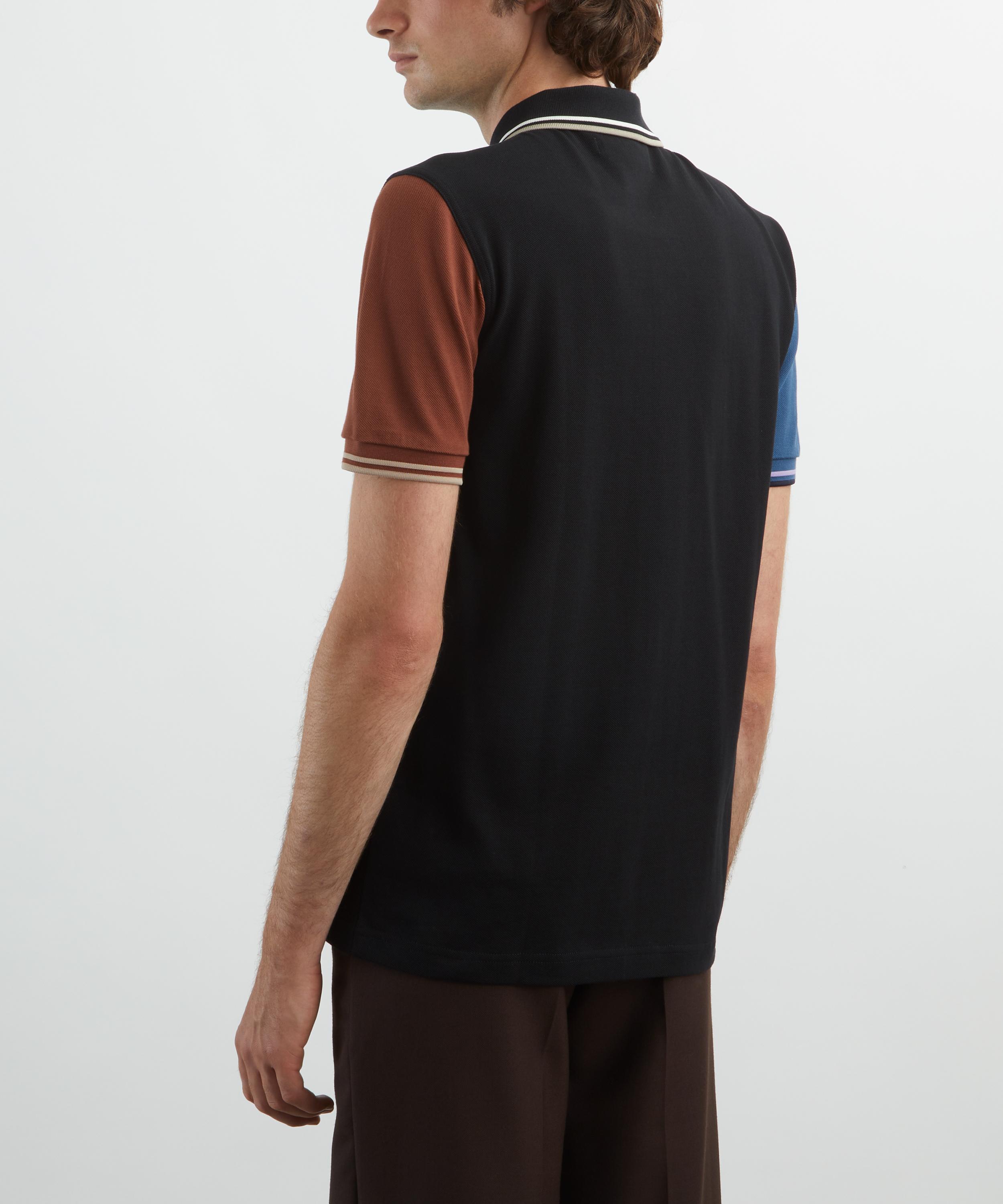 Comme des Garçons Shirt - x Fred Perry Colour Block Black Polo Shirt image number 3