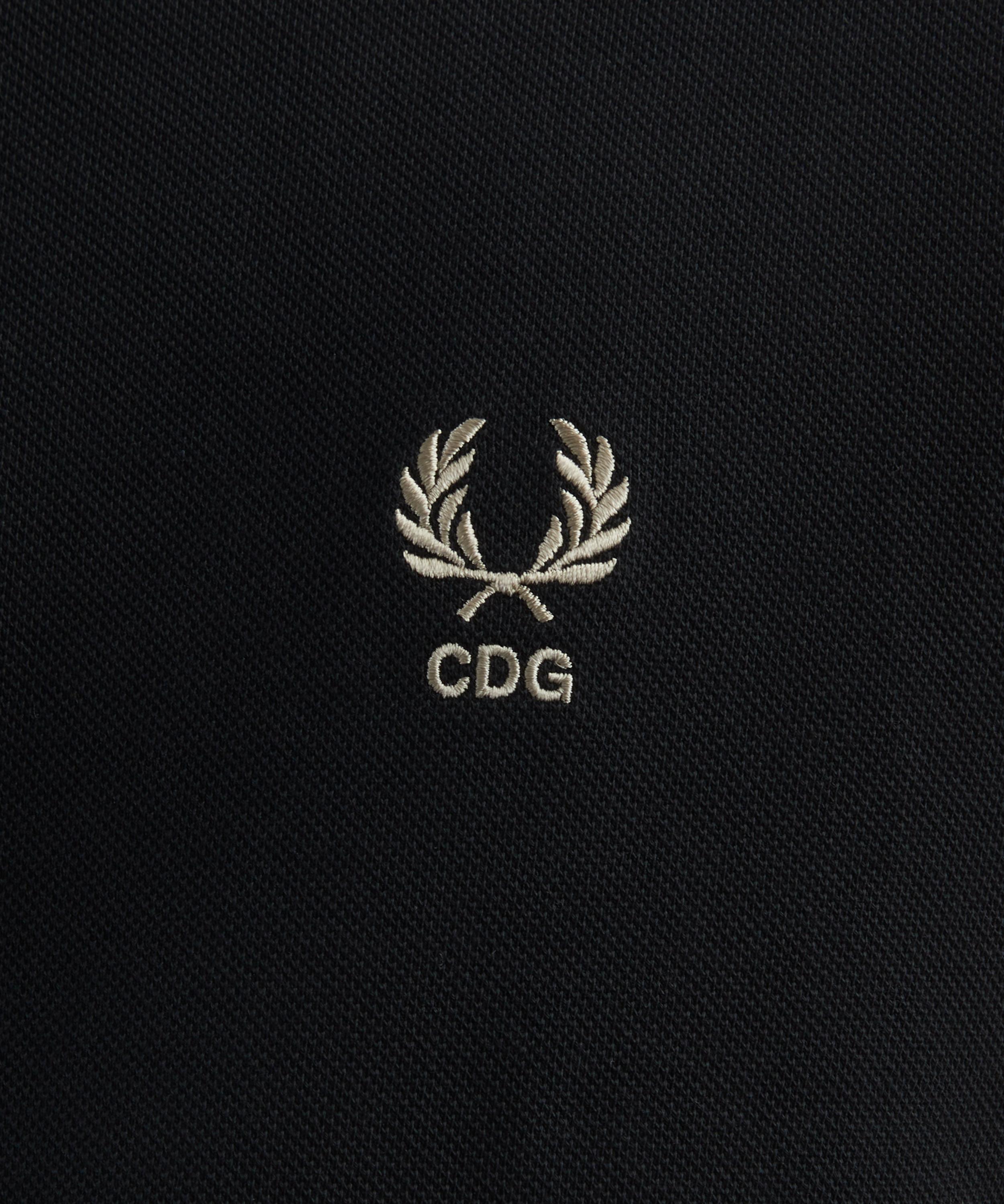 Comme des Garçons Shirt - x Fred Perry Colour Block Black Polo Shirt image number 4