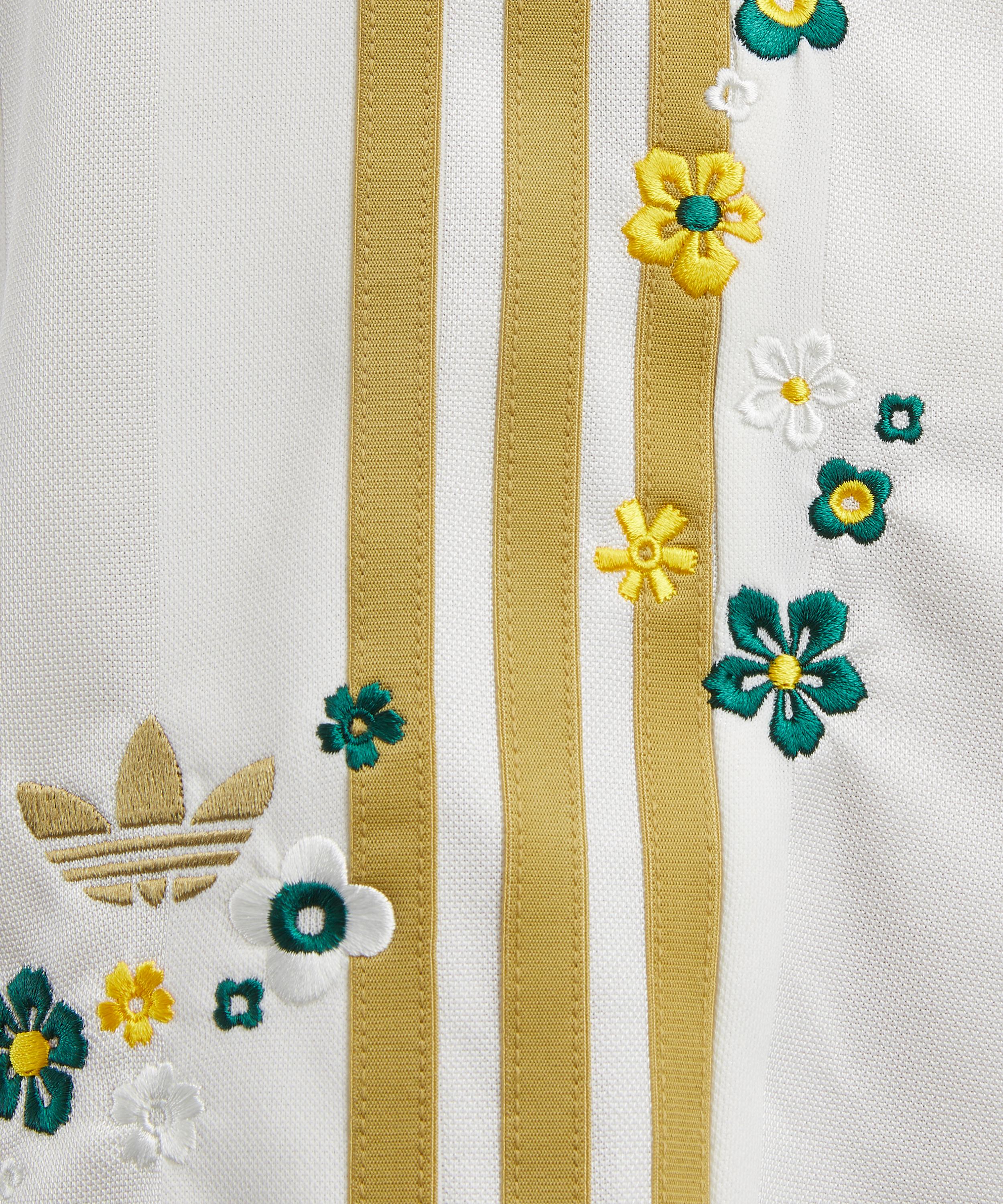 Adidas - x Liberty London Off-White Three-Stripes Firebird Shorts&nbsp; image number 4