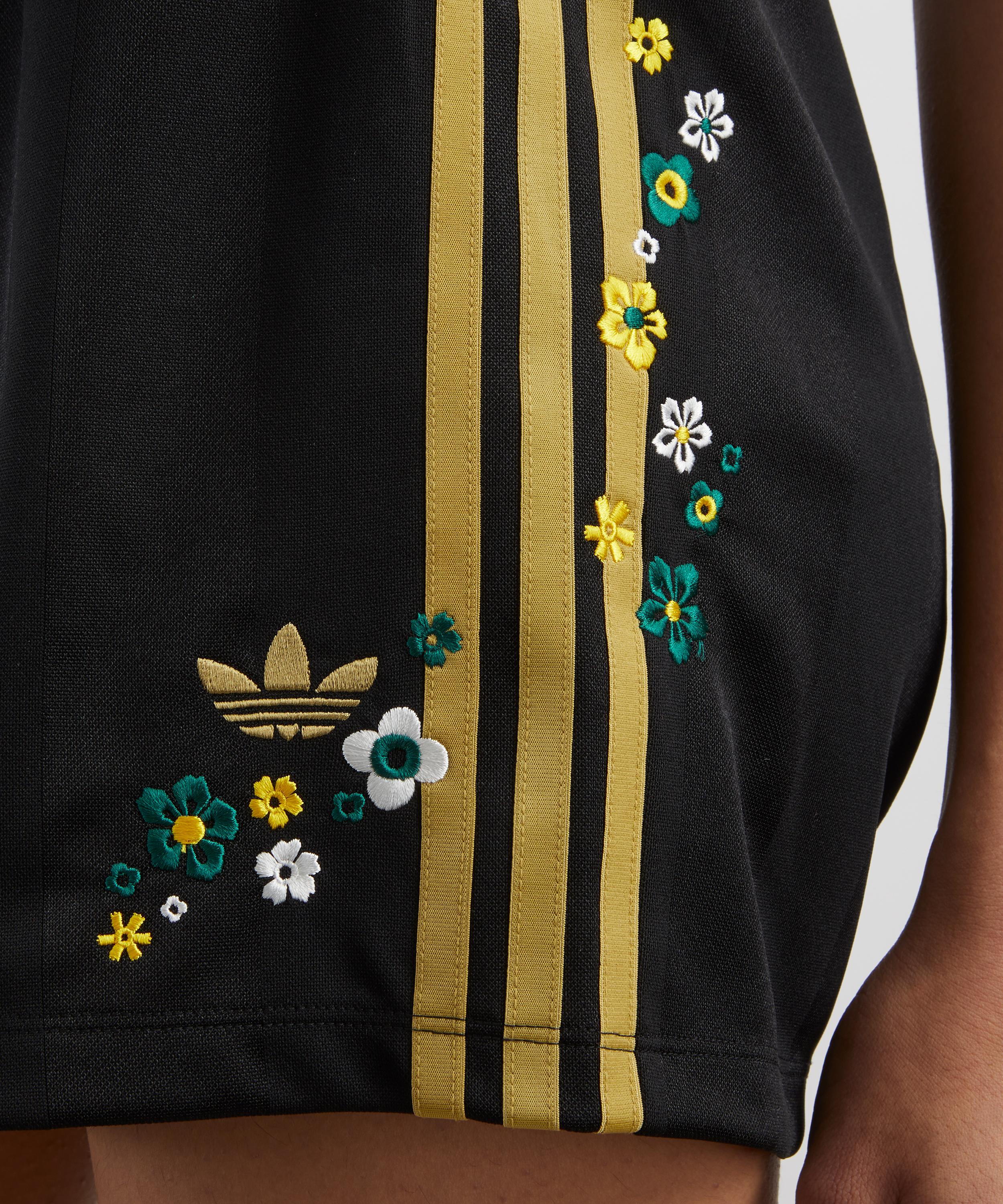 Adidas - x Liberty London Black Three-Stripes Firebird Shorts&nbsp; image number 4